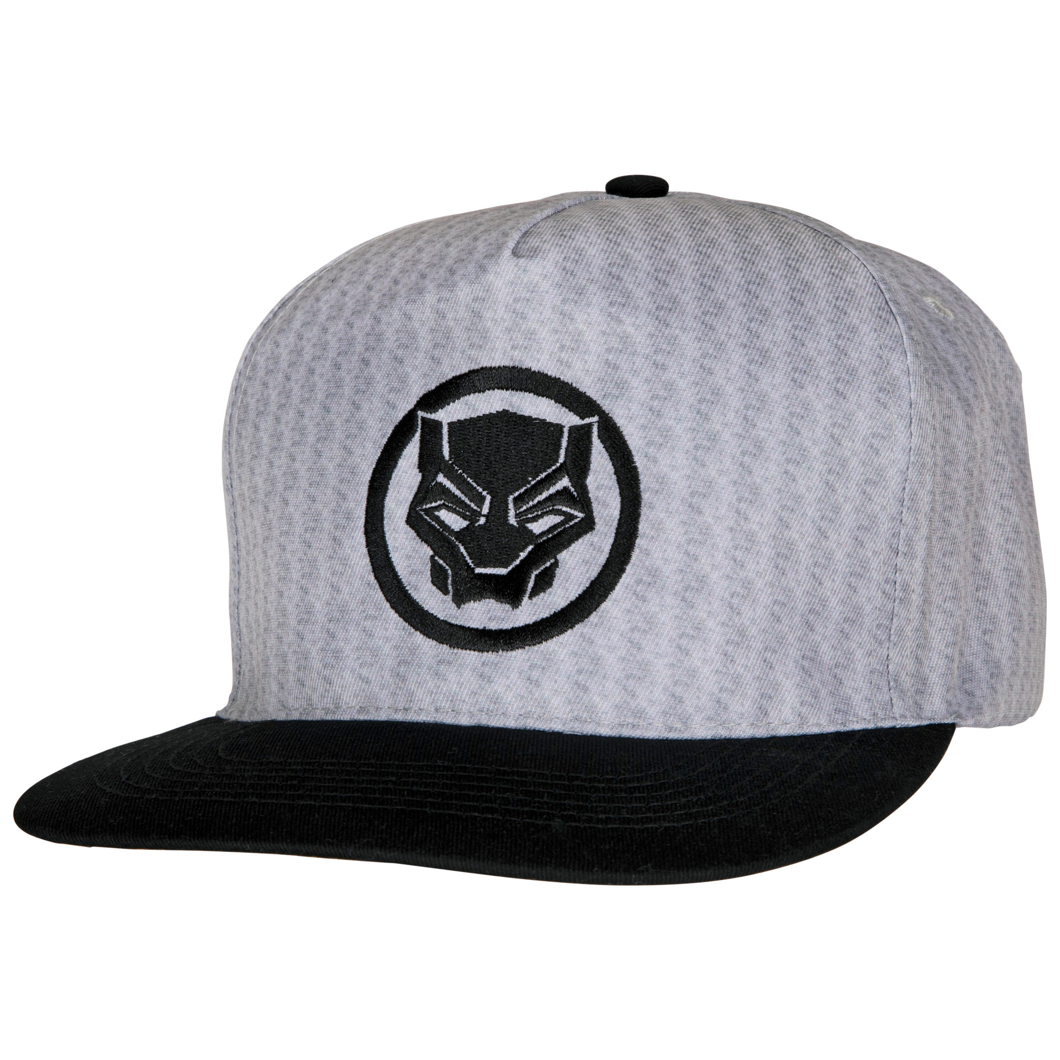 Marvel Comics Black Panther Embroidery Symbol Reflective Flat Bill Hat, Grey