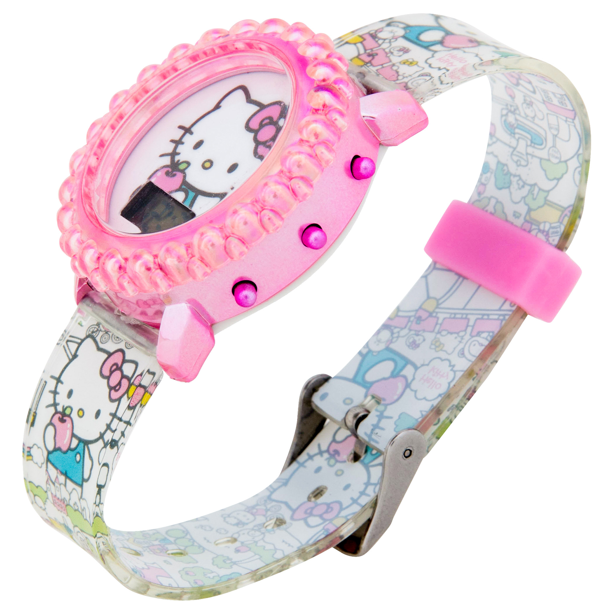 Hello Kitty LCD Kid's Watch with Silicone Band, Multi-Color