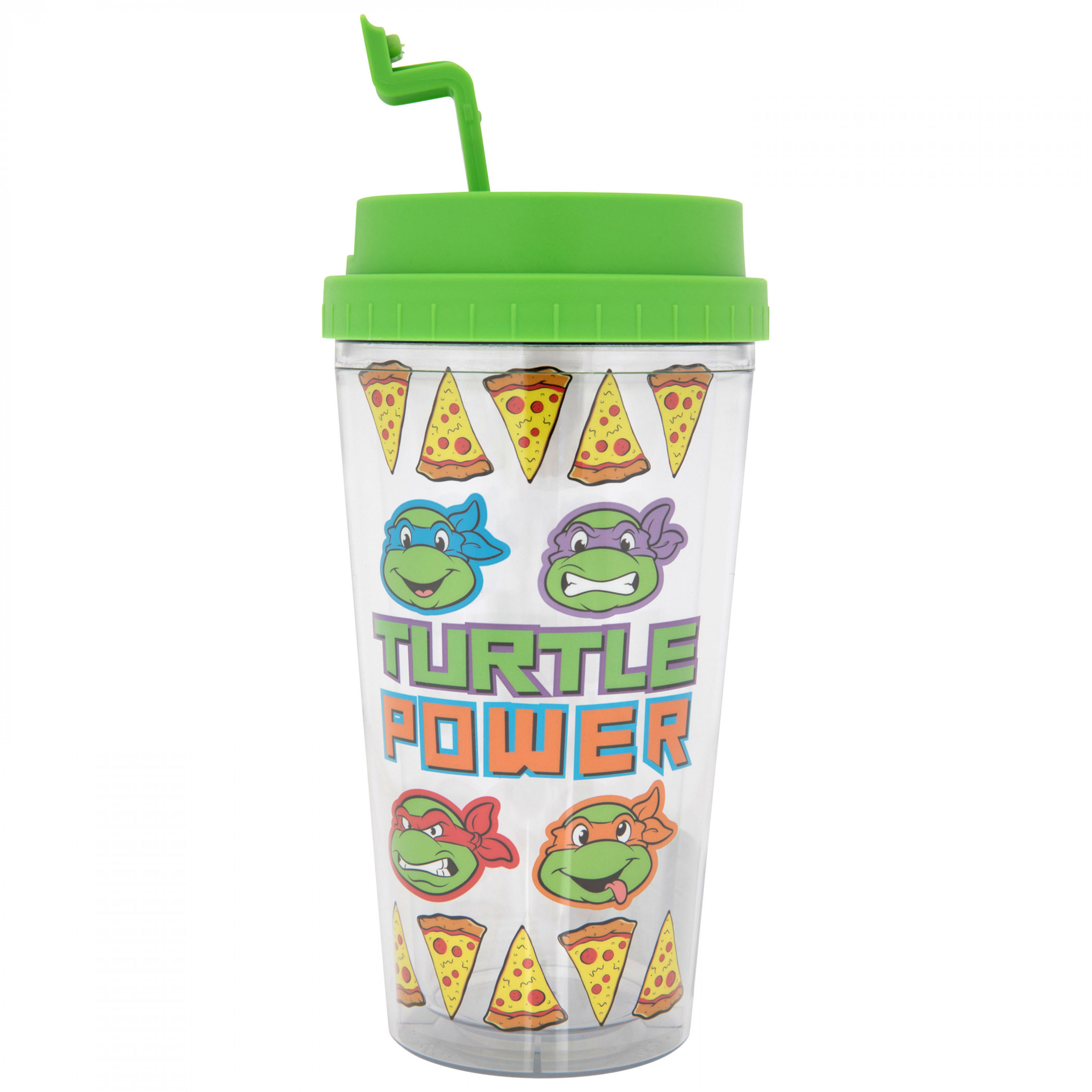 Teenage Mutant Ninja Turtles Pizza Power 16oz Travel Tumbler, Clear