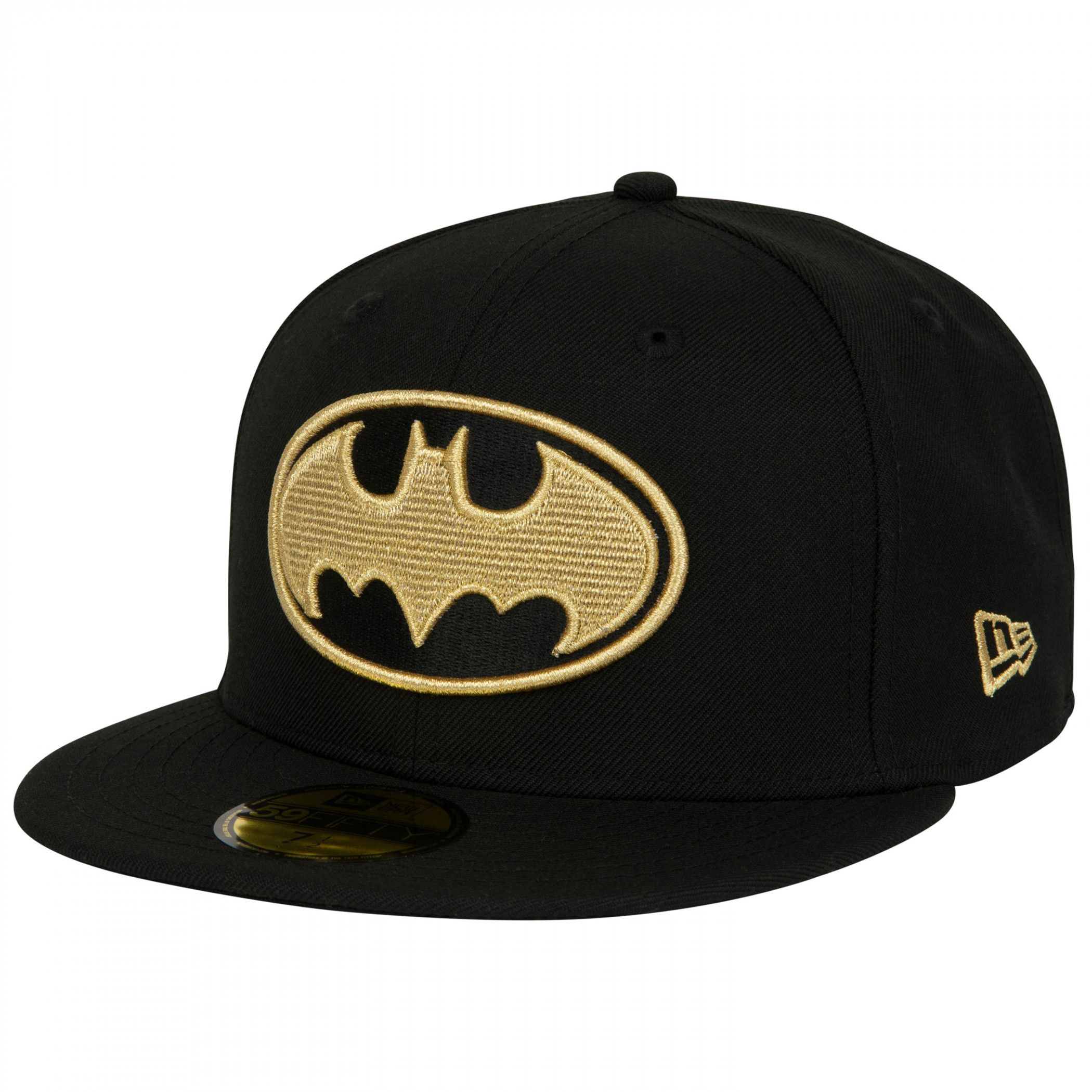 Batman Black and Gold Colorway New Era 59Fifty Fitted Hat, Black