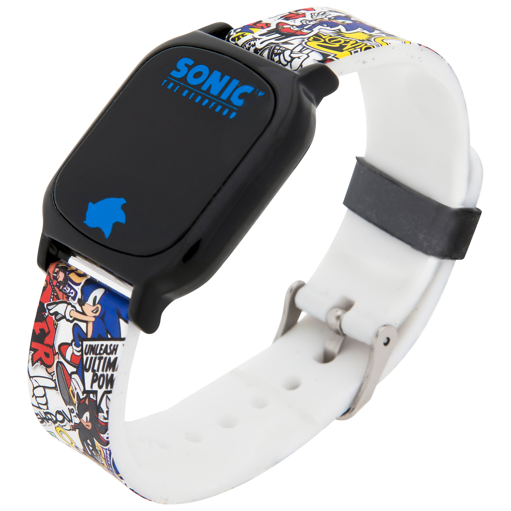 Sonic the Hedgehog Boy's LED Automatic Watch with Silicone Strap, Multi-Color