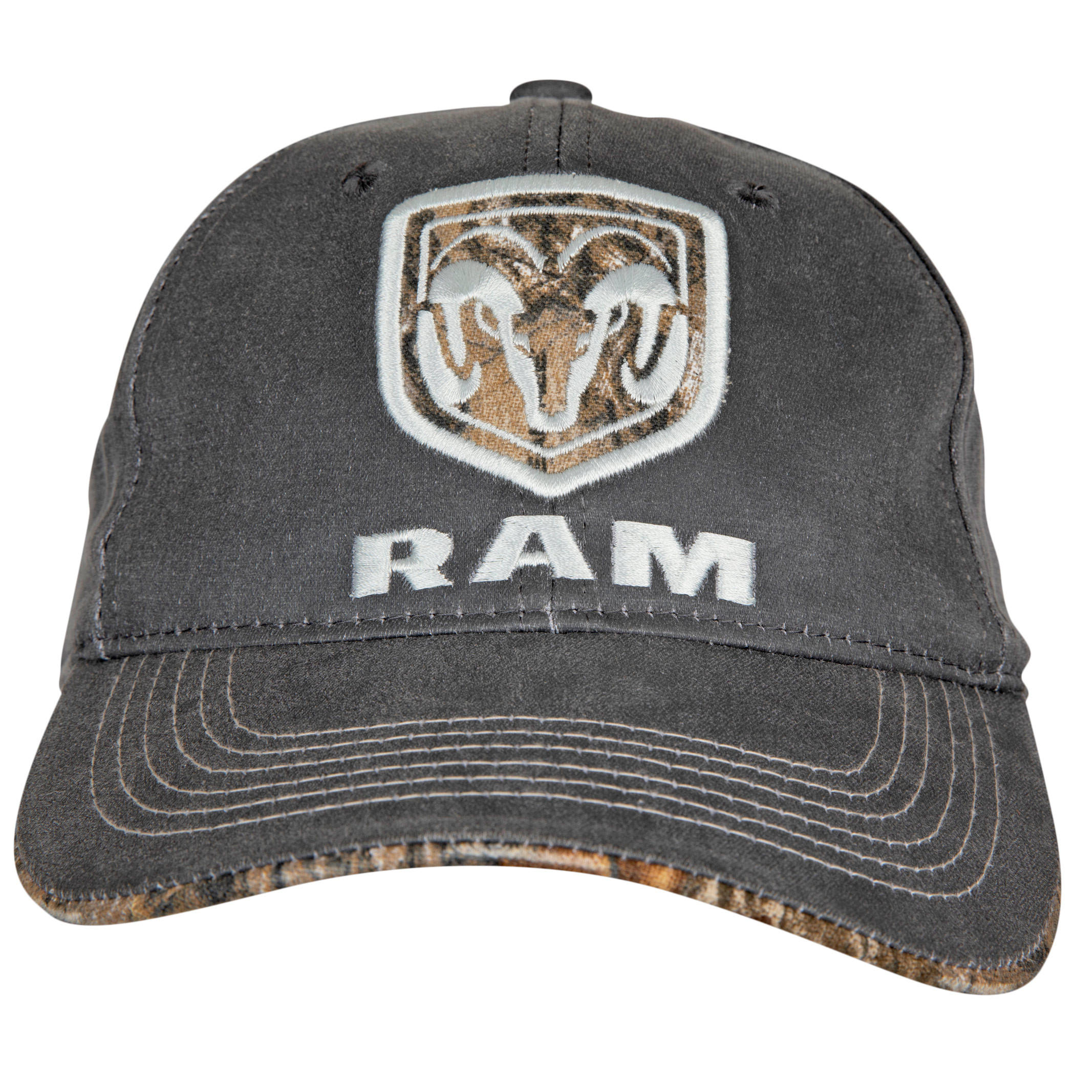 Ram Woven Patch Camo Logo Pre-Curved Adjustable Hat