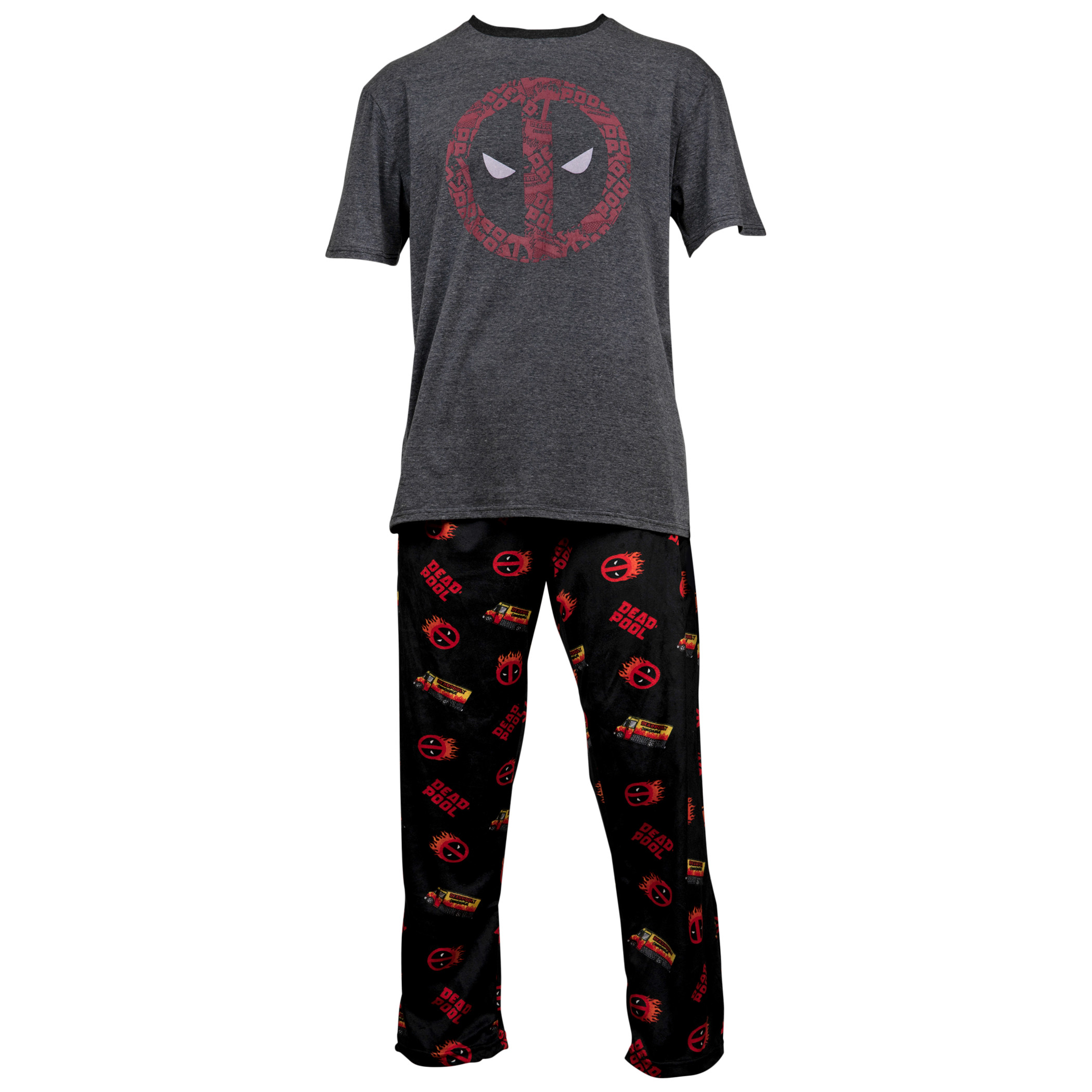 Deadpool Symbol Shirt and All Over Print Sleep Pant Pajama Box Set, Multi-Color