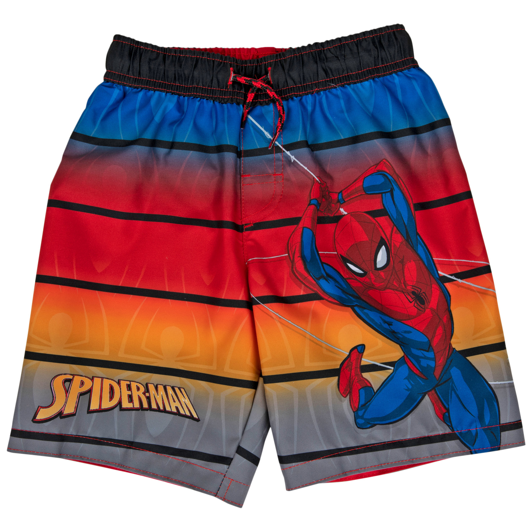 Spider-Man Character Swinging Youth Swim Shorts, Multi-Color