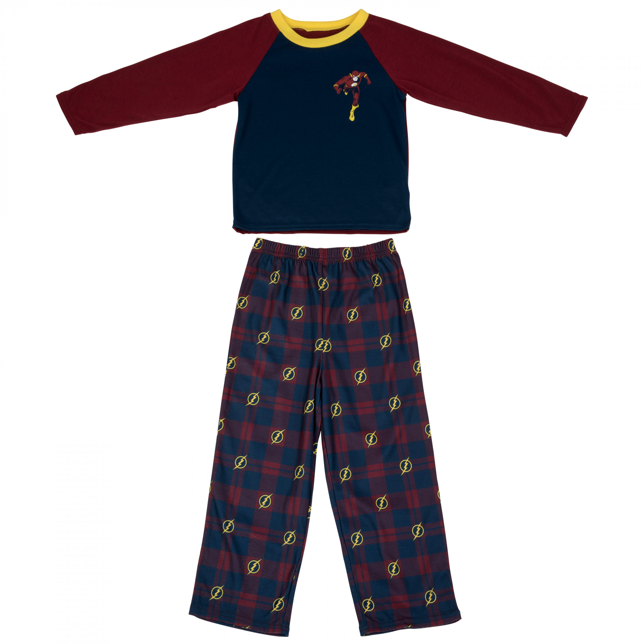 DC Comics The Flash Long Sleeve 2-Piece Pajama Set, Multi-Color