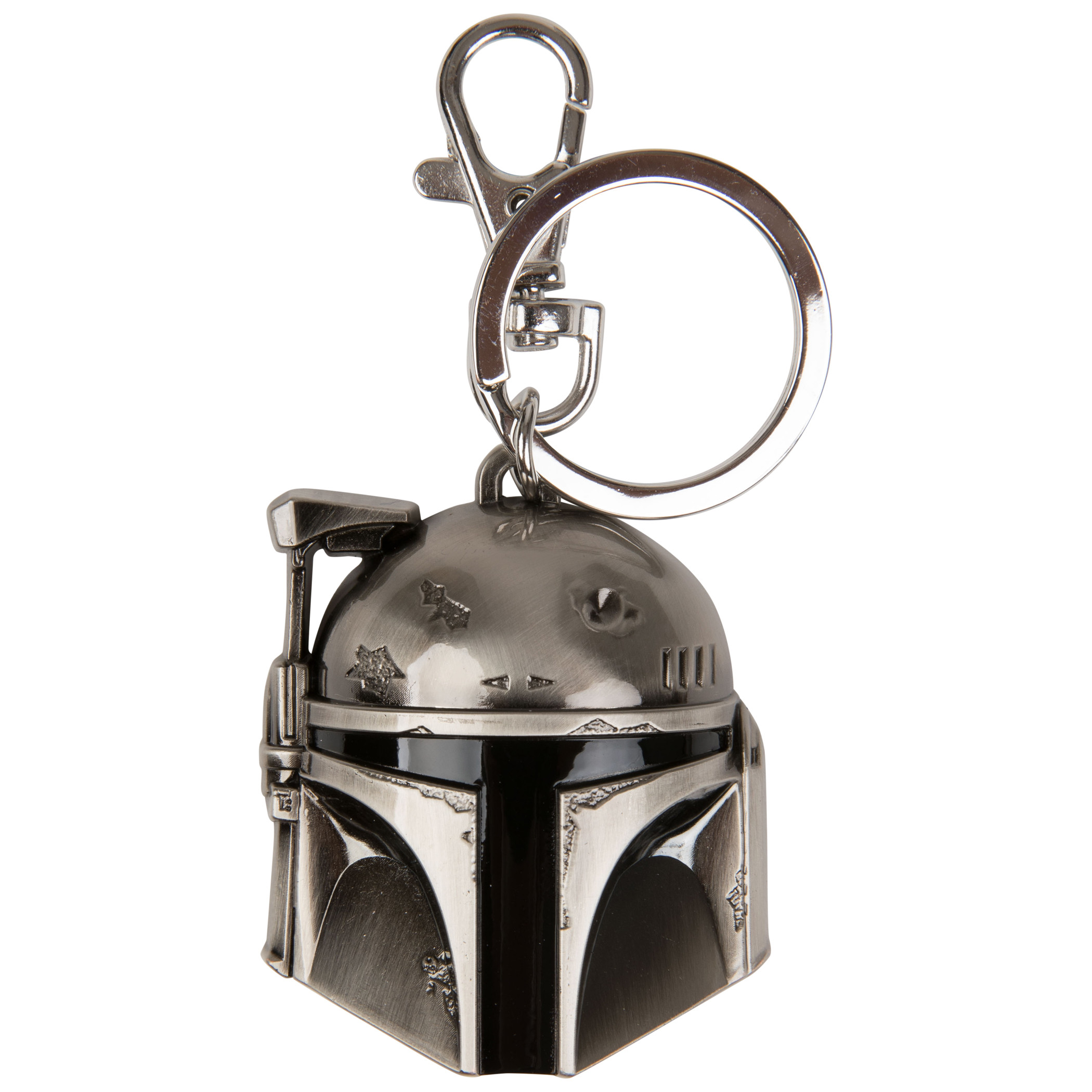 Star Wars Boba Fett Helmet Pewter Keychain, Silver