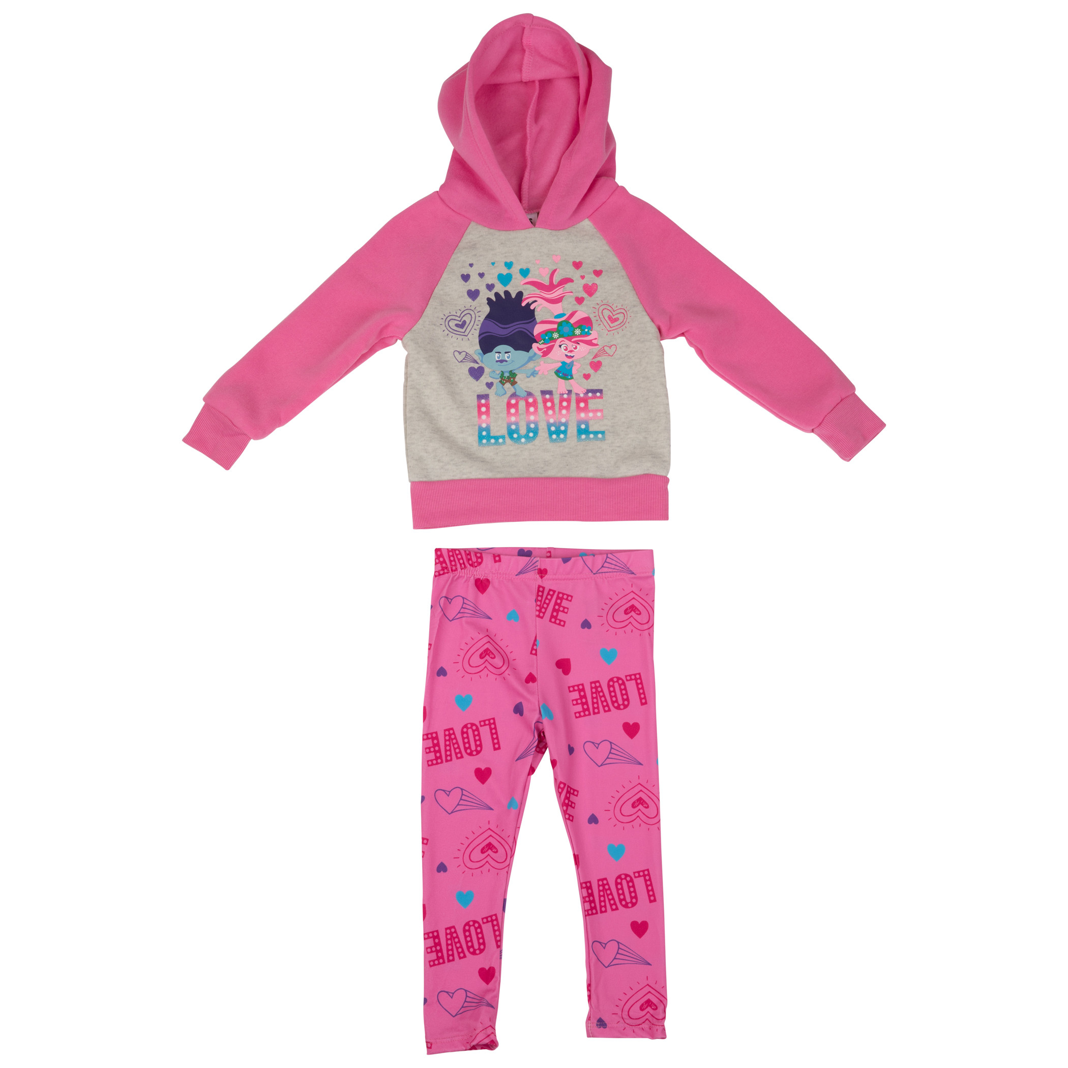 Trolls Poppy and Branch Toddler 2-Piece Fleece Jacket Set Pink - Picture 3 of 8
