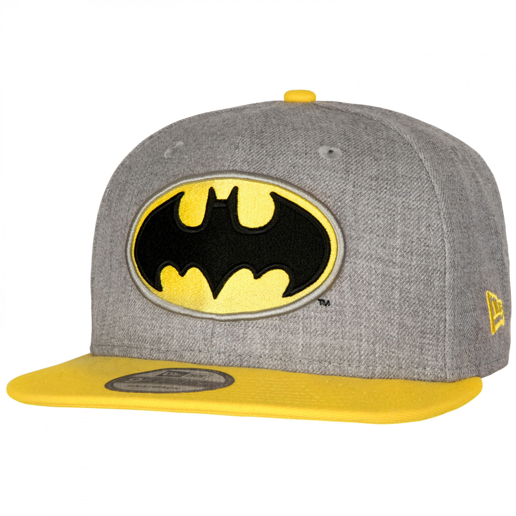 Batman Symbol Heathered New Era 9Fifty Adjustable Hat, Grey