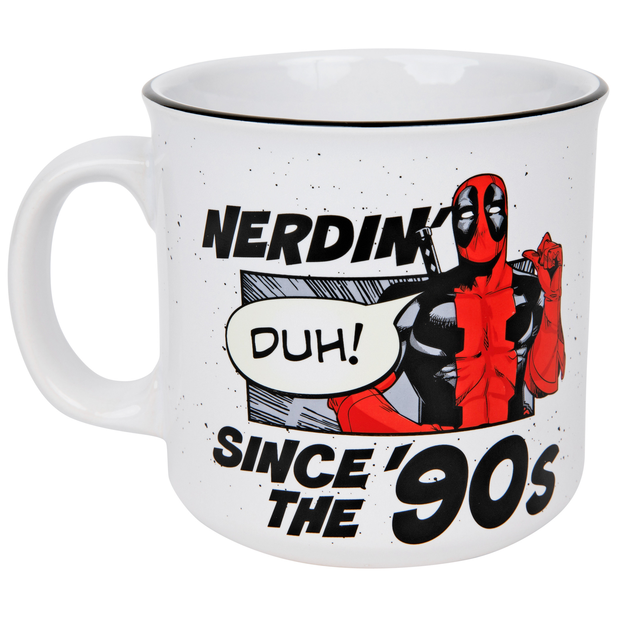 Marvel Comics Deadpool Nerdin' Since The '90's 20oz Ceramic Camper Mug, White
