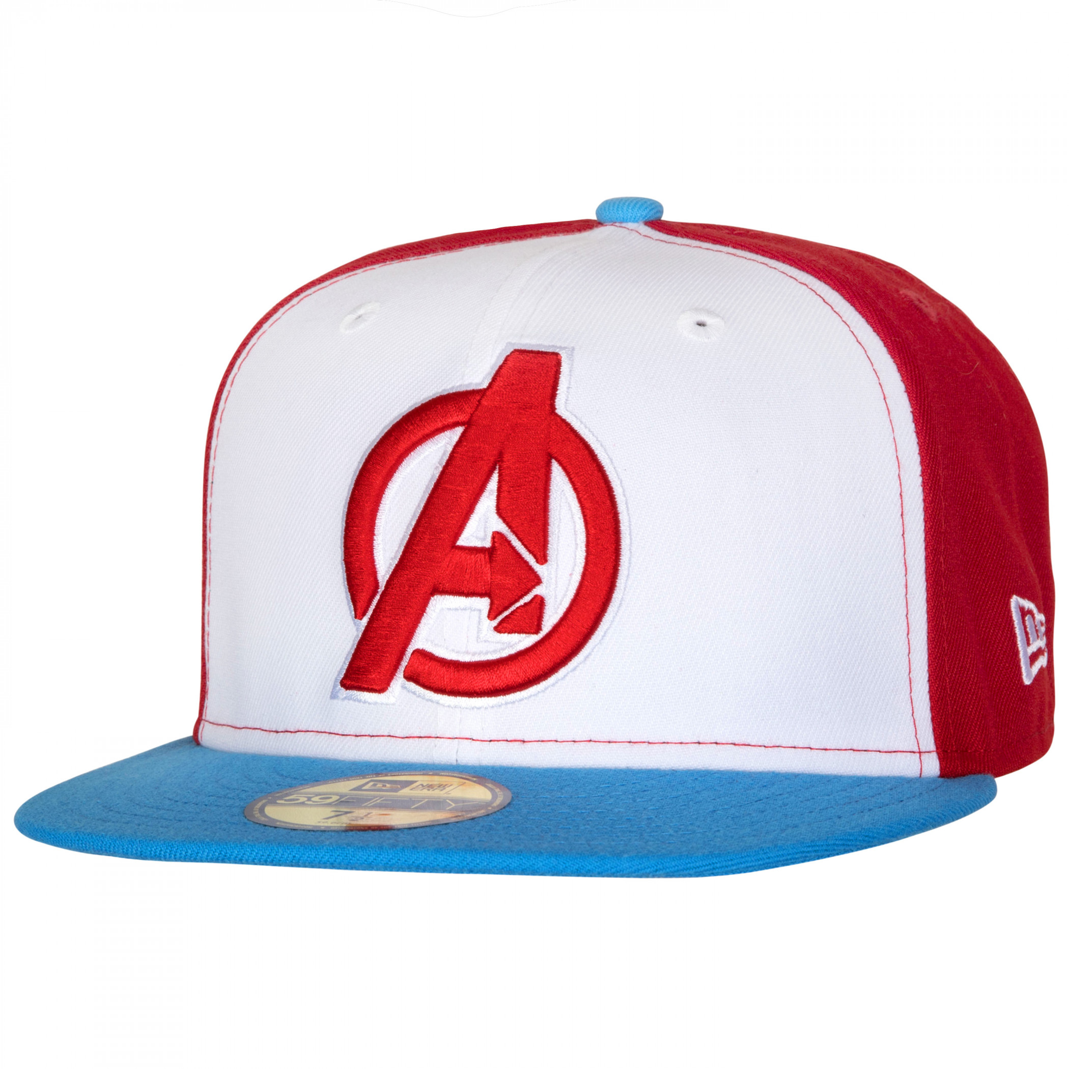 The Avengers Red White and Blue Colorway New Era 59Fifty Fitted Hat, Blue