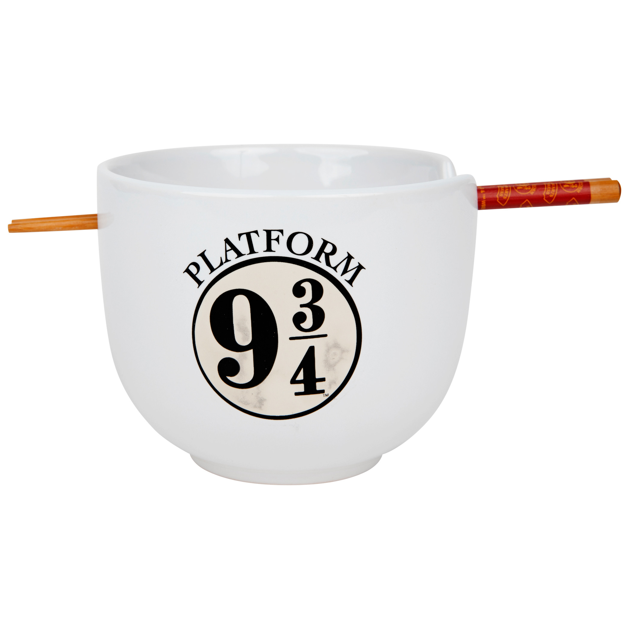 Harry Potter Hogwarts Railways Platform 9 3/4 Ramen Bowl w/ Chopsticks, White