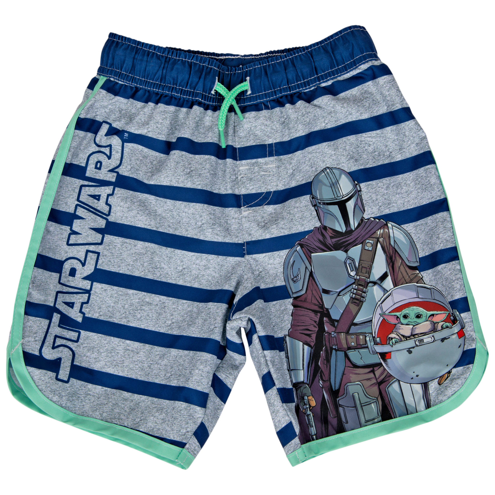 Star Wars The Mandalorian and The Child Grogu Youth Swim Shorts, Multi-Color