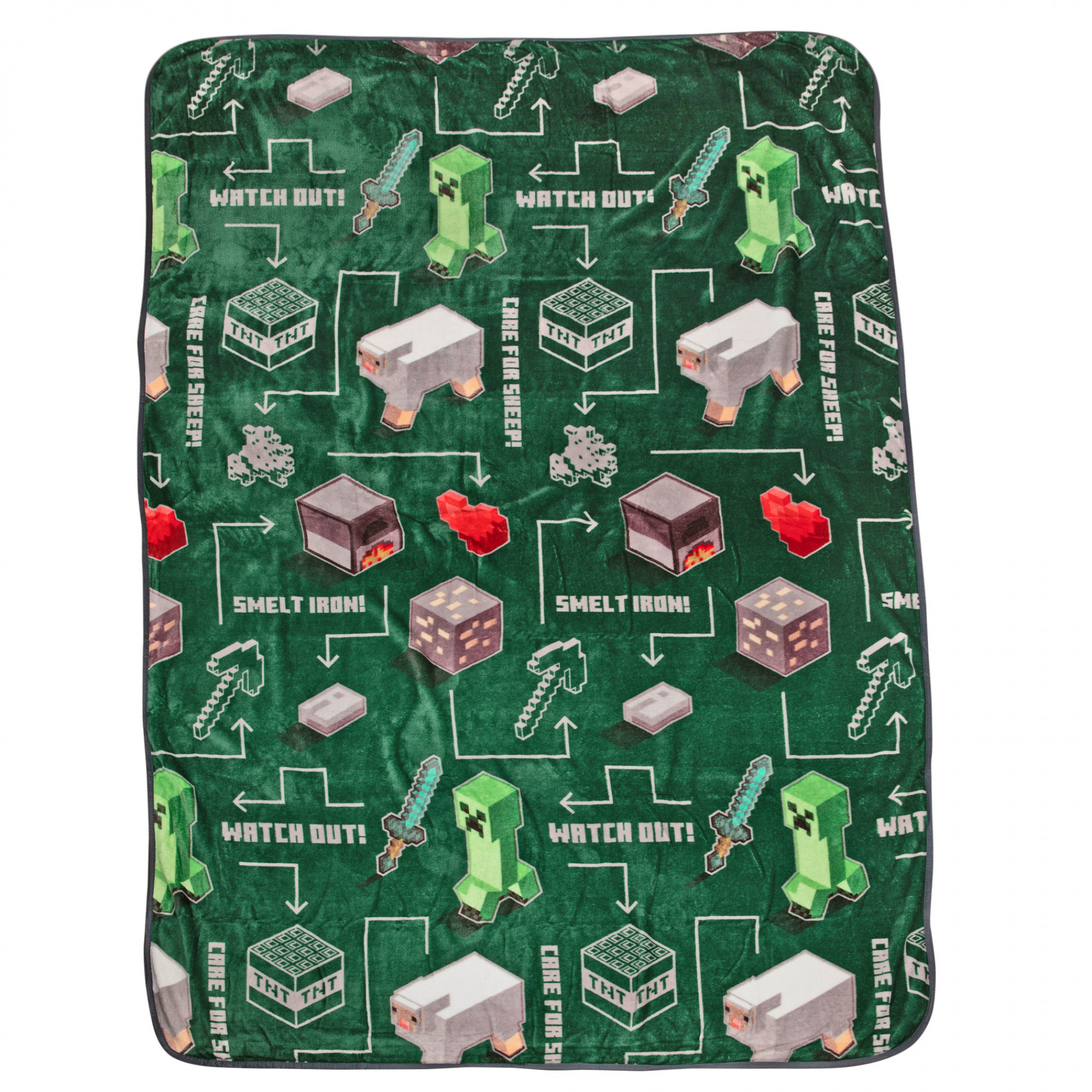 Minecraft Ways To Survive 60' x 90' Blanket, Green