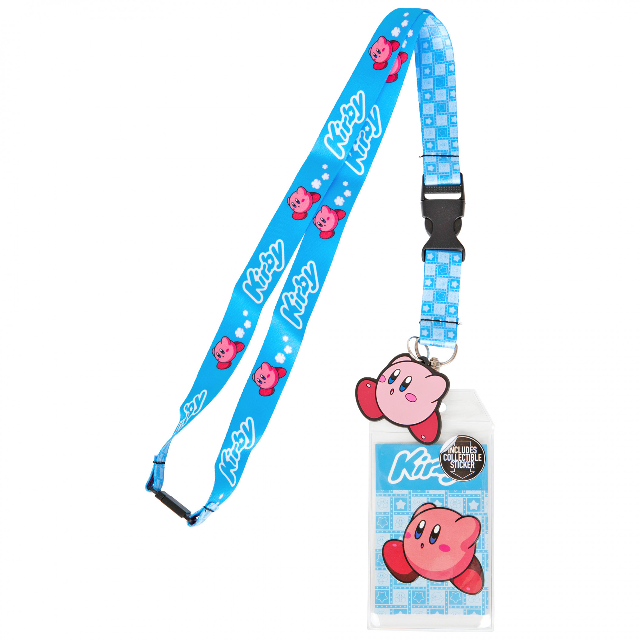 Nintendo Kirby Lanyard w/Rubber Charm, Blue