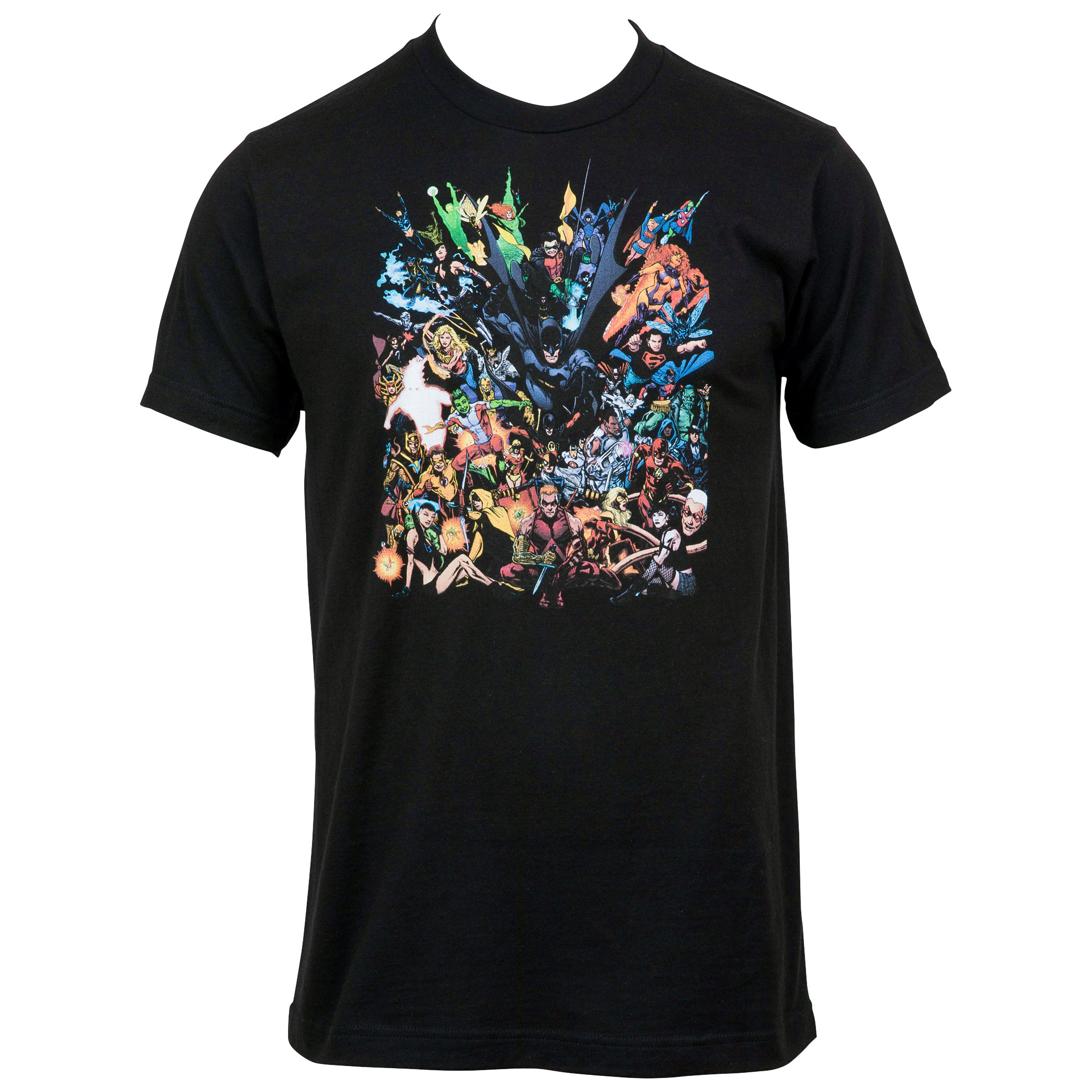 DC Heroes And Justice League All Here T-Shirt, Black