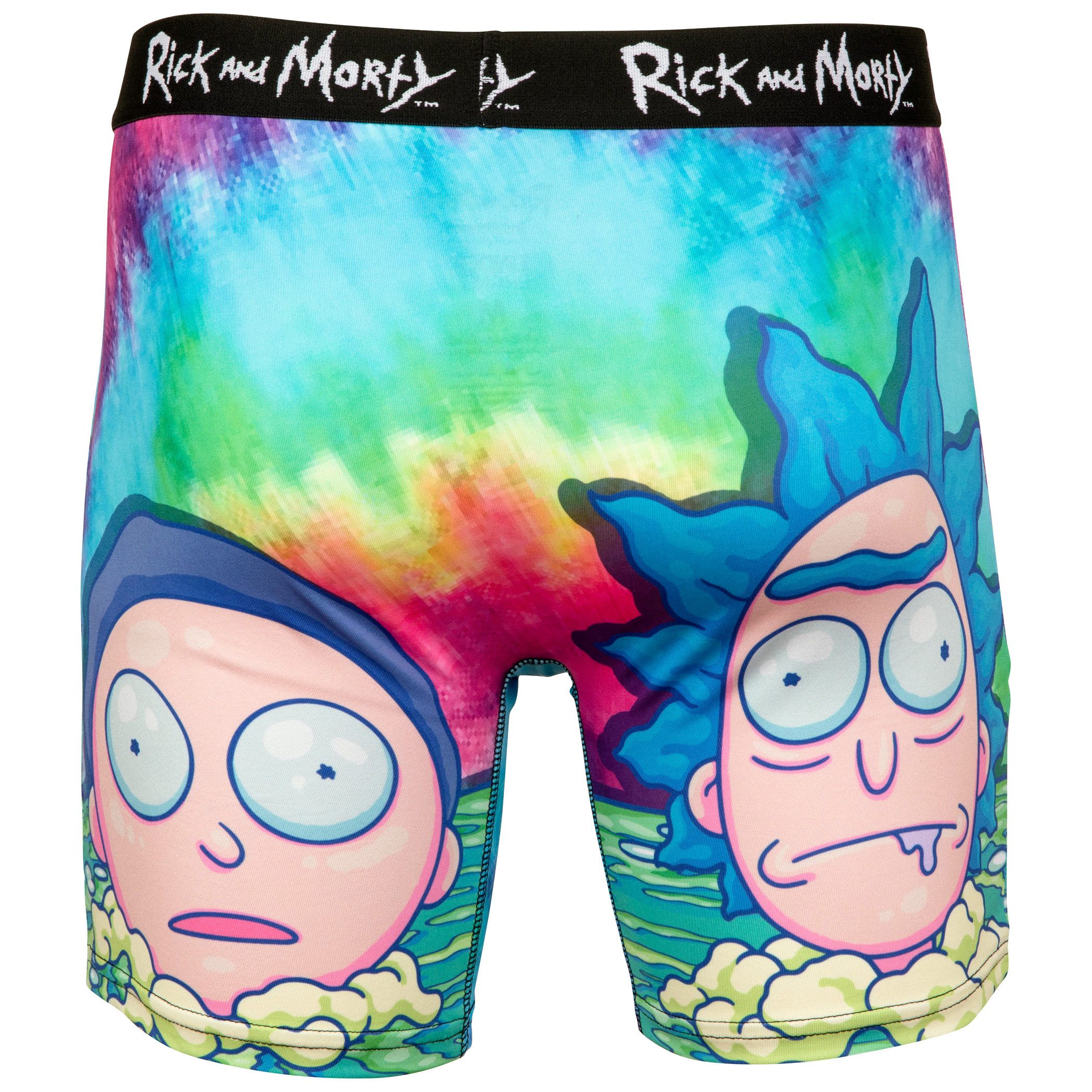 Rick and Morty Trippy Tie-Dye Boxer Briefs Multi-Color