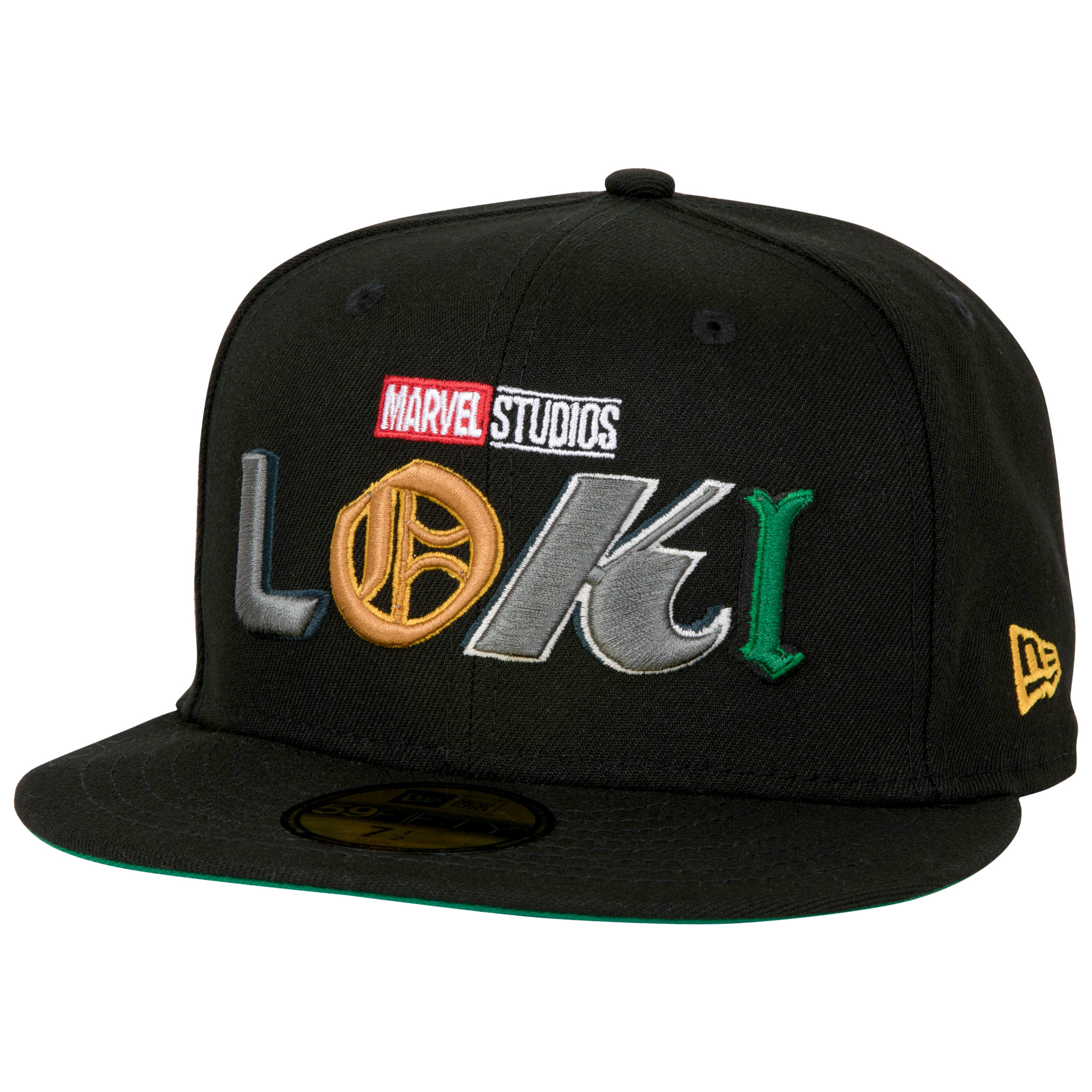 Loki Marvel Studios Logo New Era 59Fifty Fitted Hat, Black