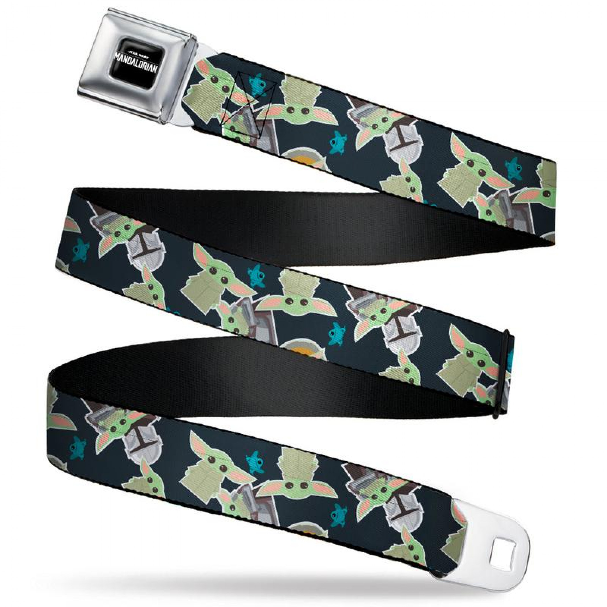 Star Wars The Mandalorian The Child Grogu and Frog Icons Seatbelt Belt, Multi-Color