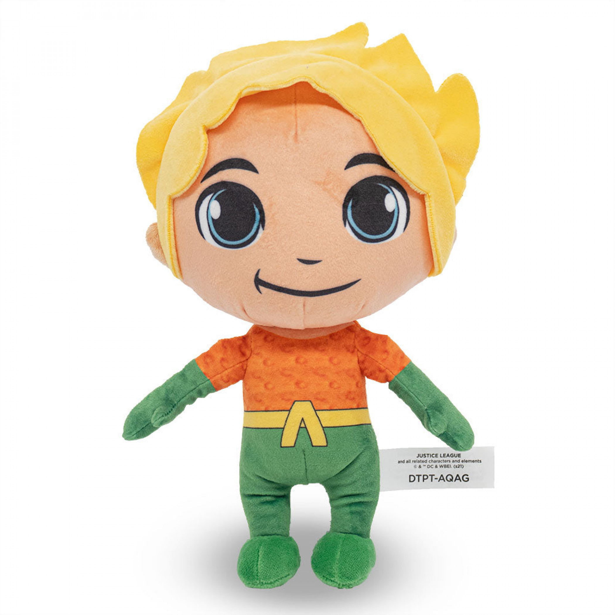 Aquaman Chibi Full Body Standing Pose Plush Squeaky Dog Toy, Multi-Color