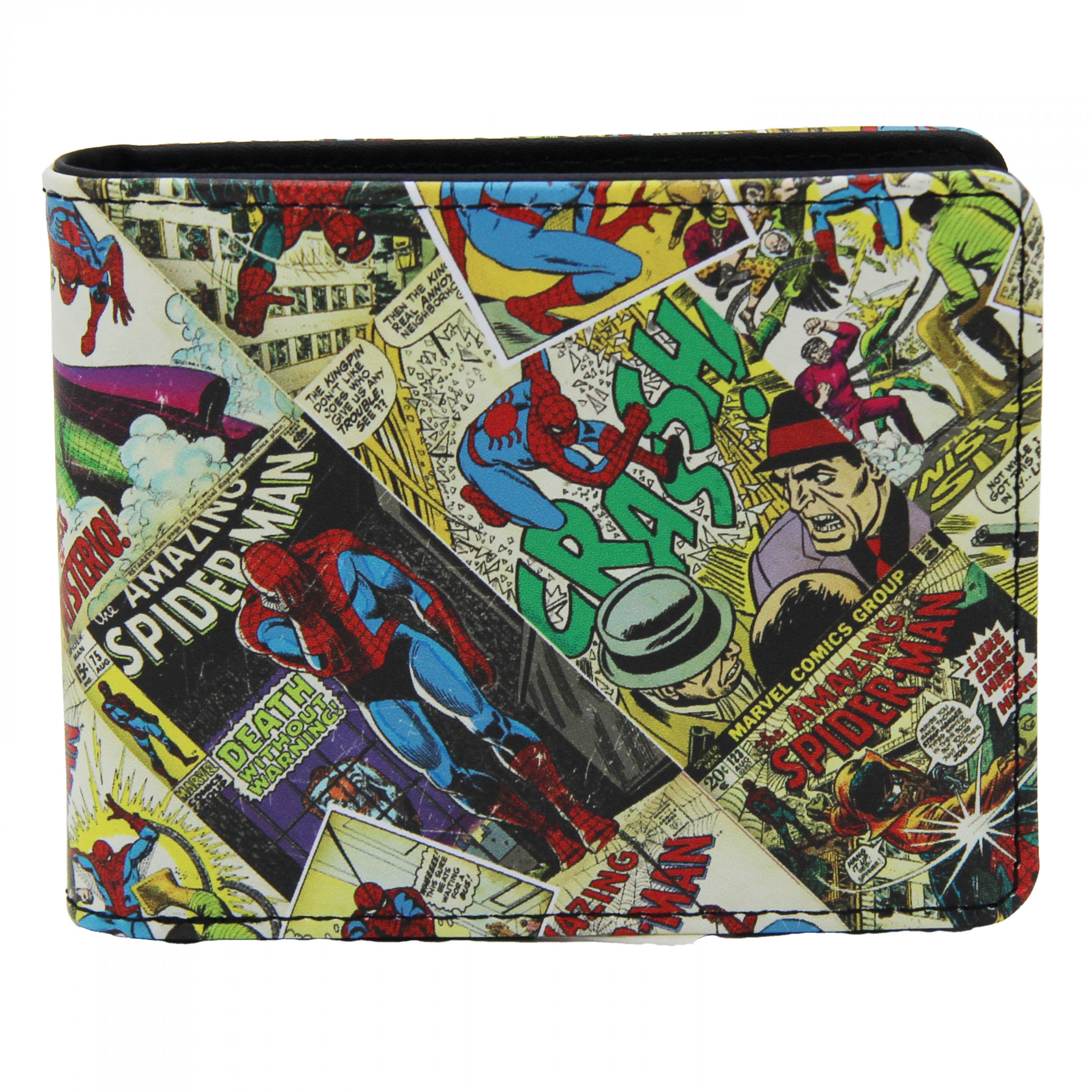 Spider-Man Comic Pages Slim Bi-Fold Wallet, Multi-Color