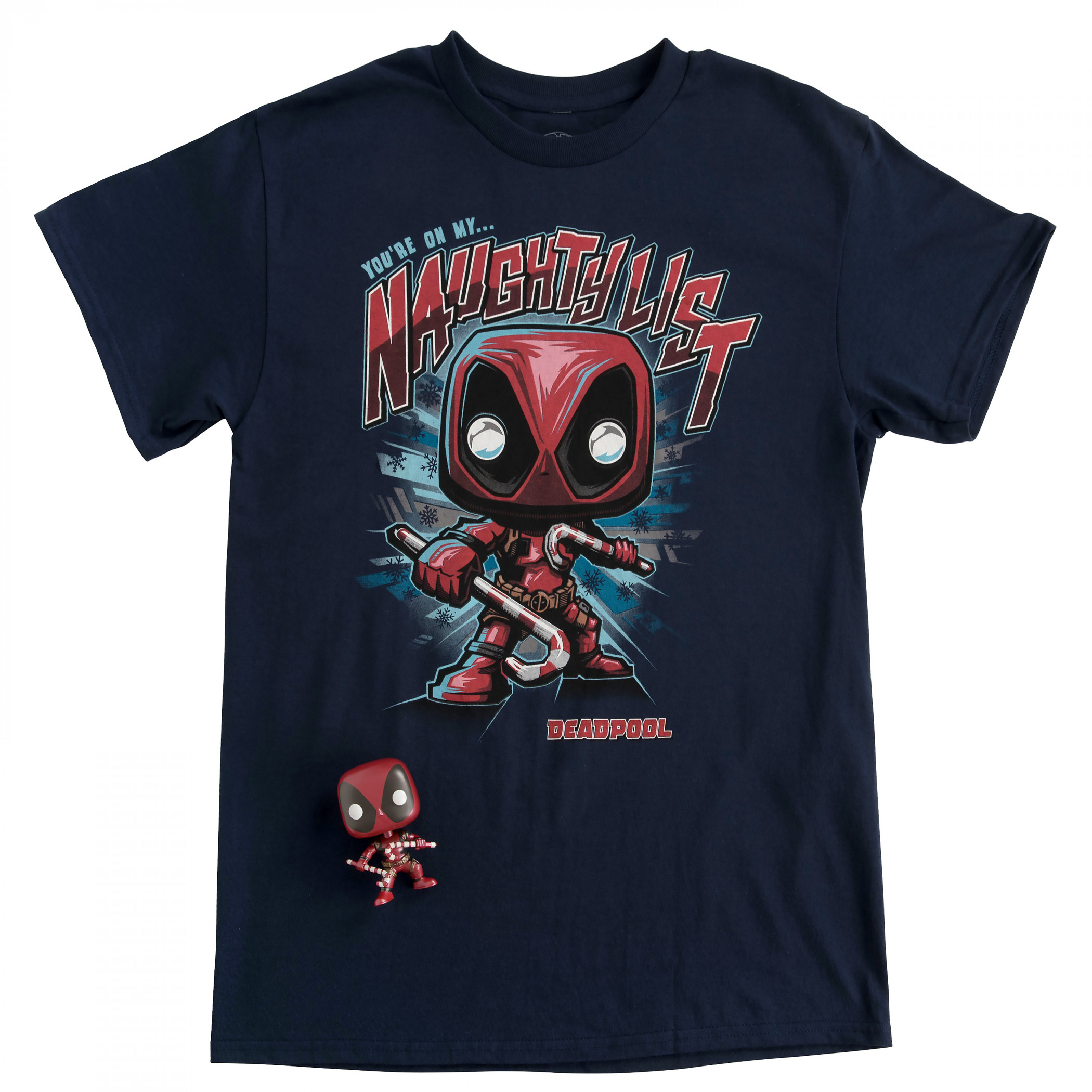 Marvel Funko POP! Figur & T-Shirt Set - Deadpool Holiday