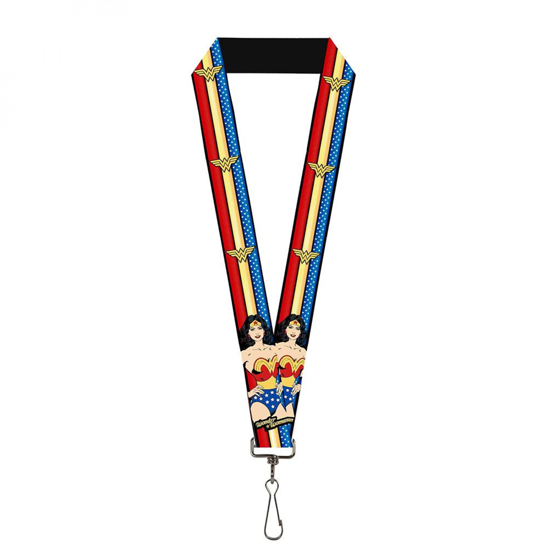 Wonder Woman Striped Lanyard, Red
