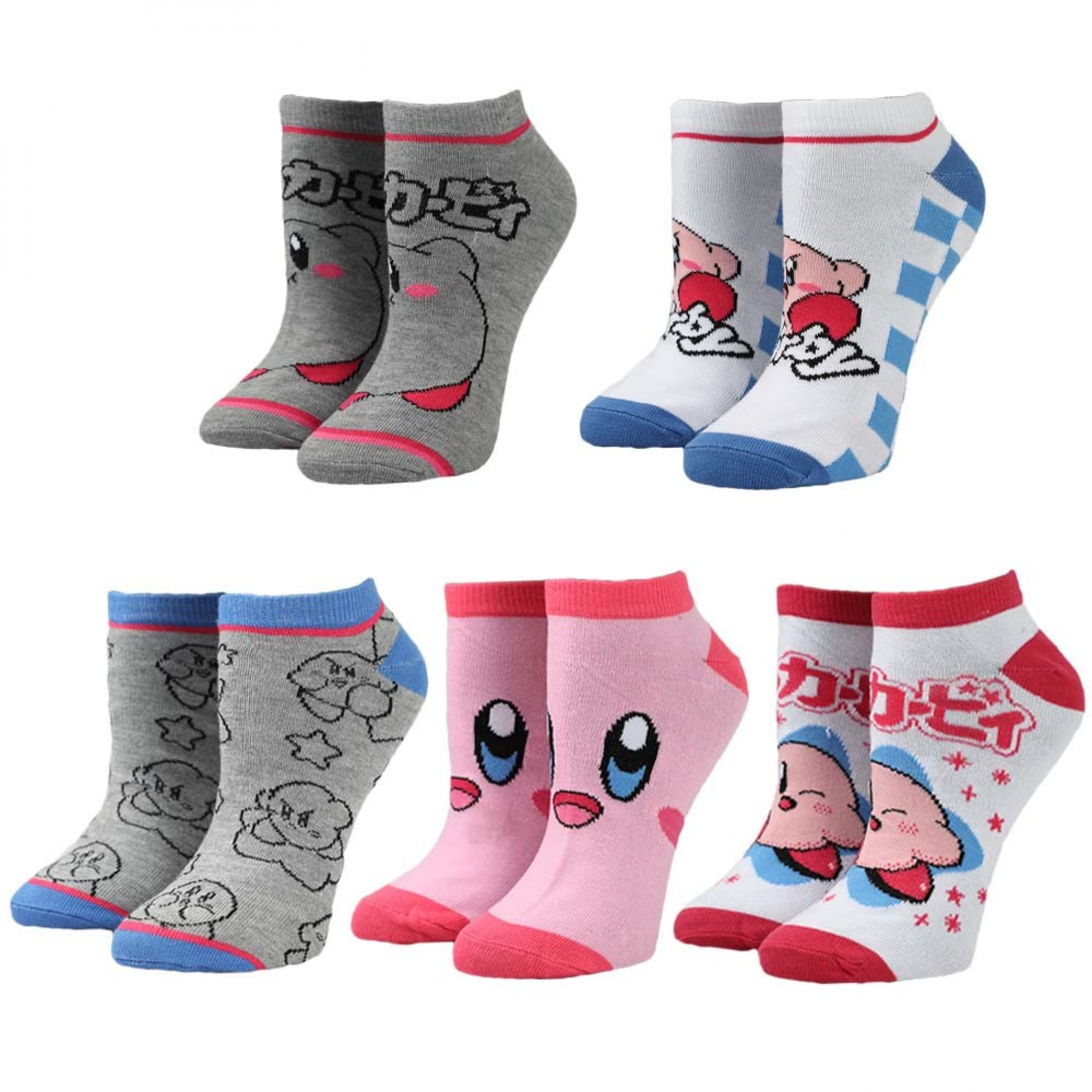 Kirby 5-Pair Pack of Ankle Socks, Multi-Color