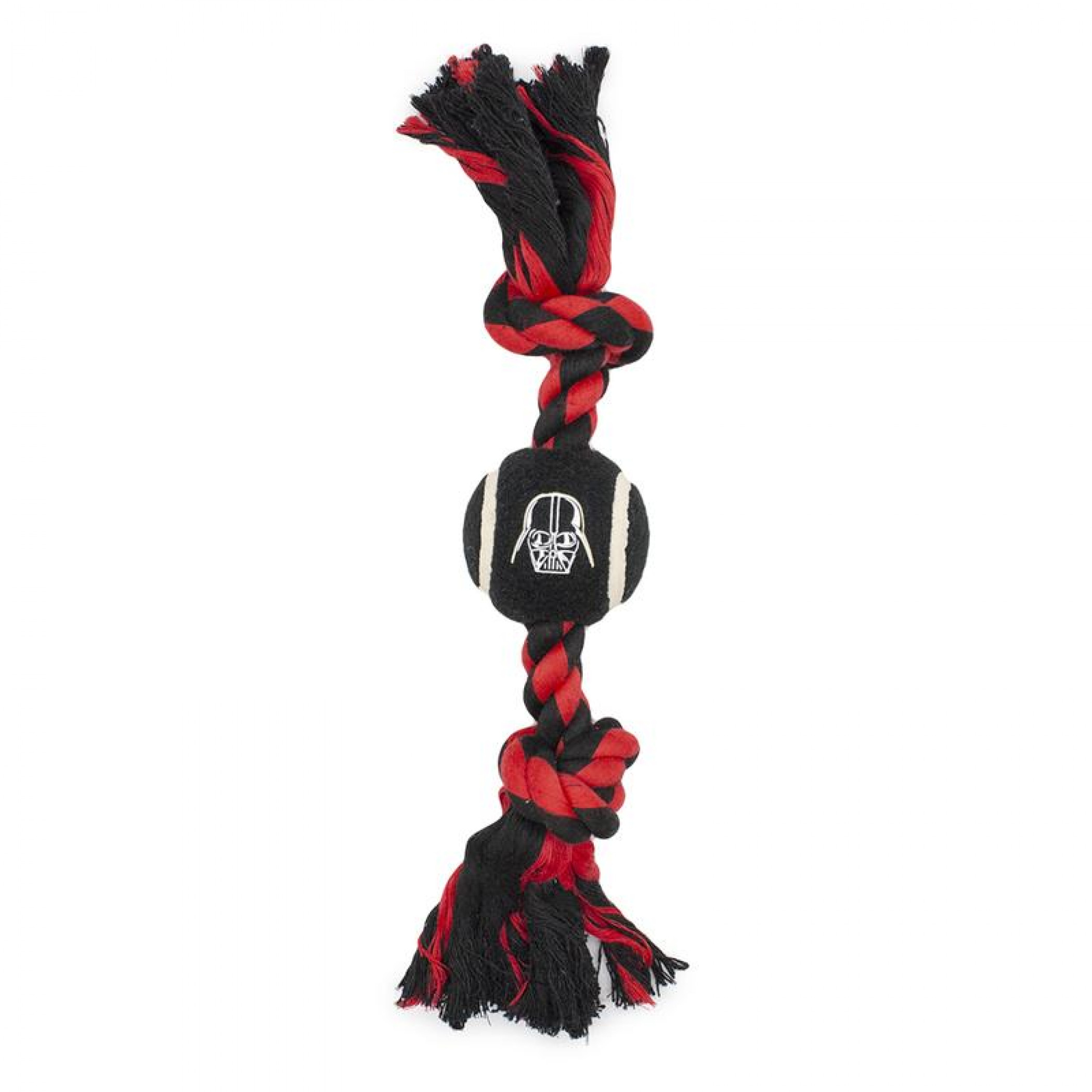 Star Wars Darth Vader Face Tennis Ball Rope Dog Toy, Red
