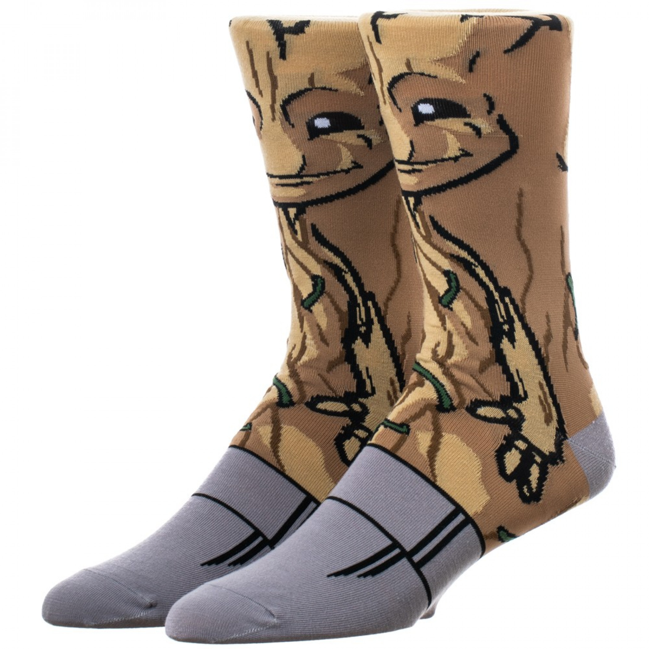 Guardians of the Galaxy Teen Groot 360 Character Crew Sock, Multi-Color