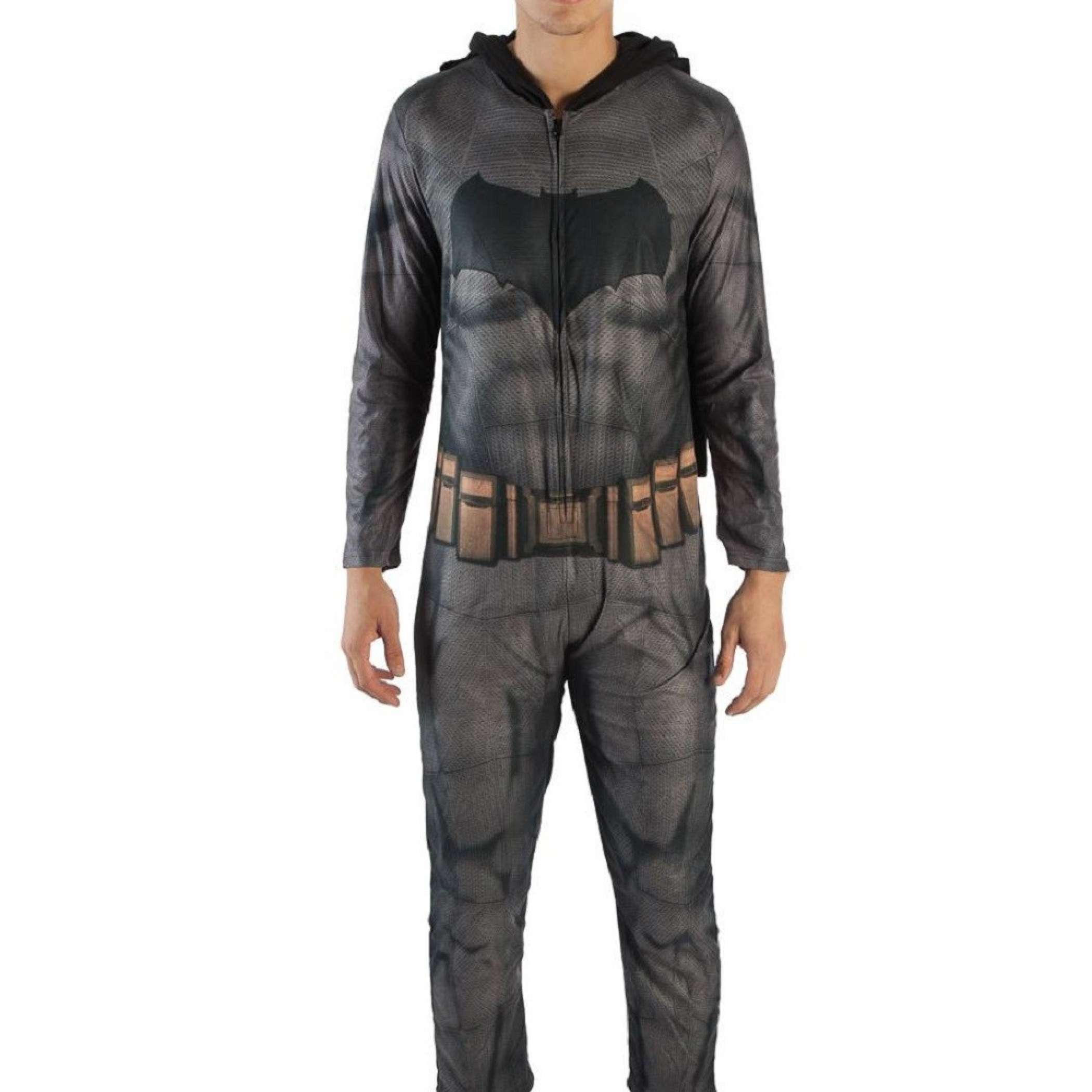 Batman Justice League Costume Union Suit with Cape, Grey