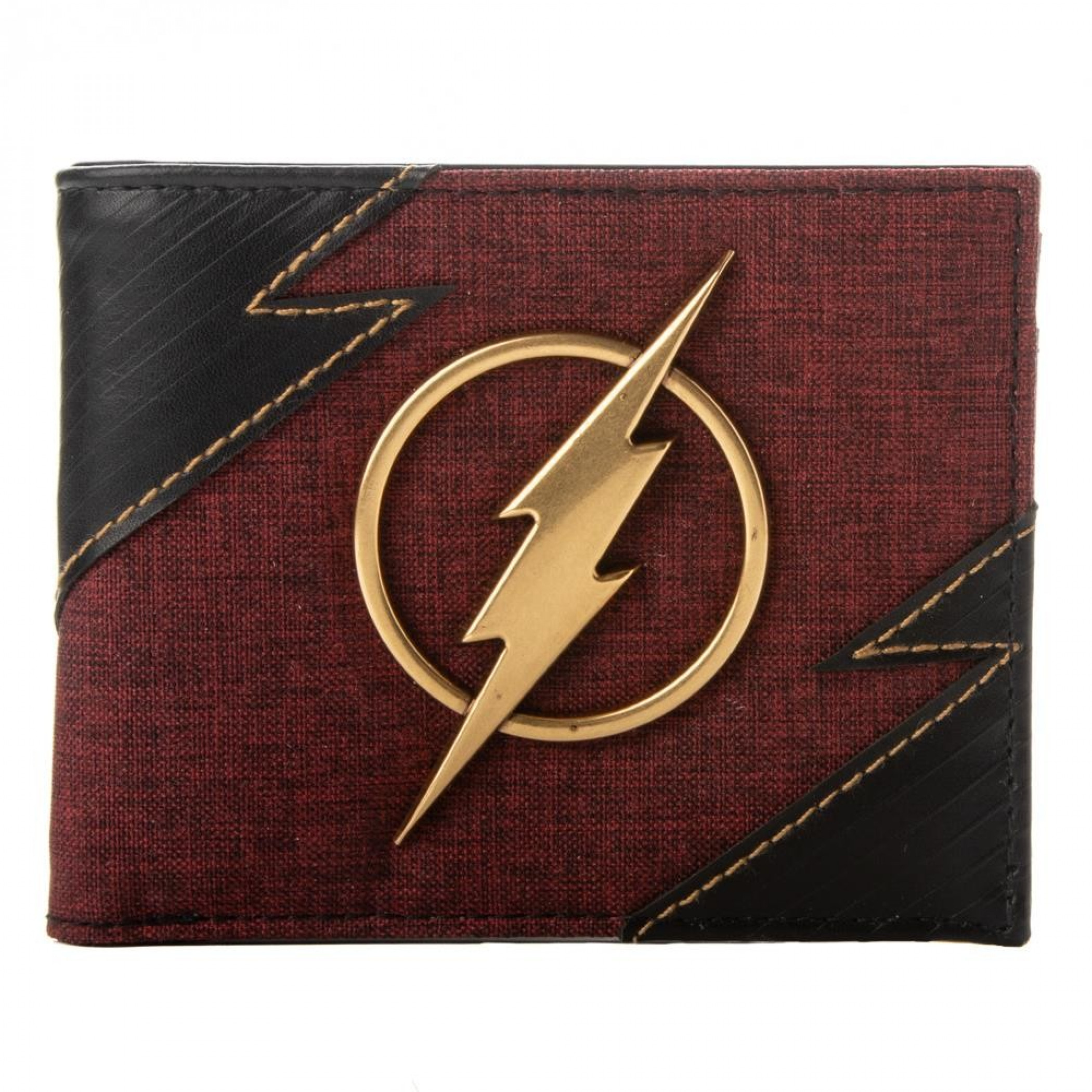 The Flash Metal Badge Bifold Wallet, Red