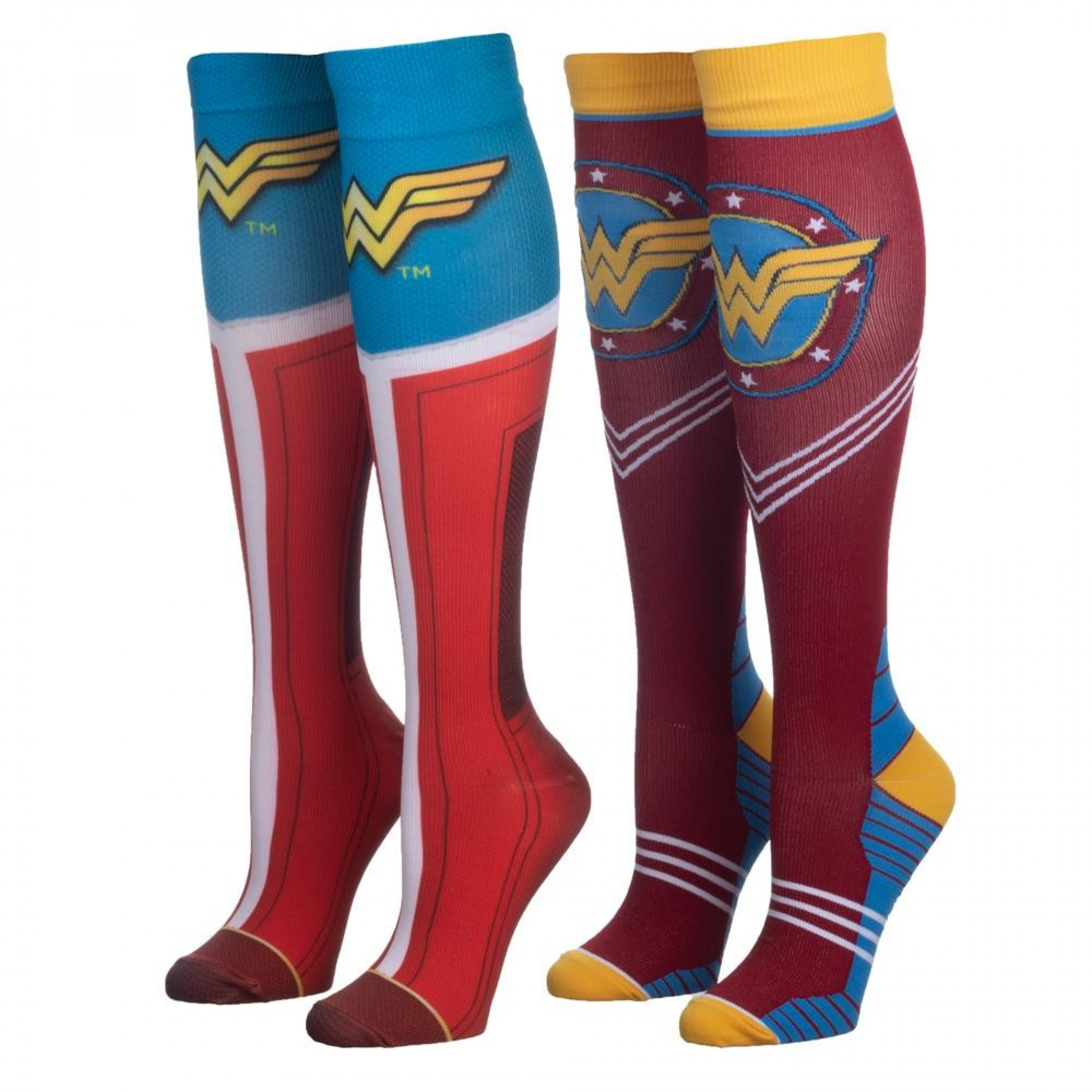 Wonder Woman 2-Pair Pack Compression Socks, Multi-Color