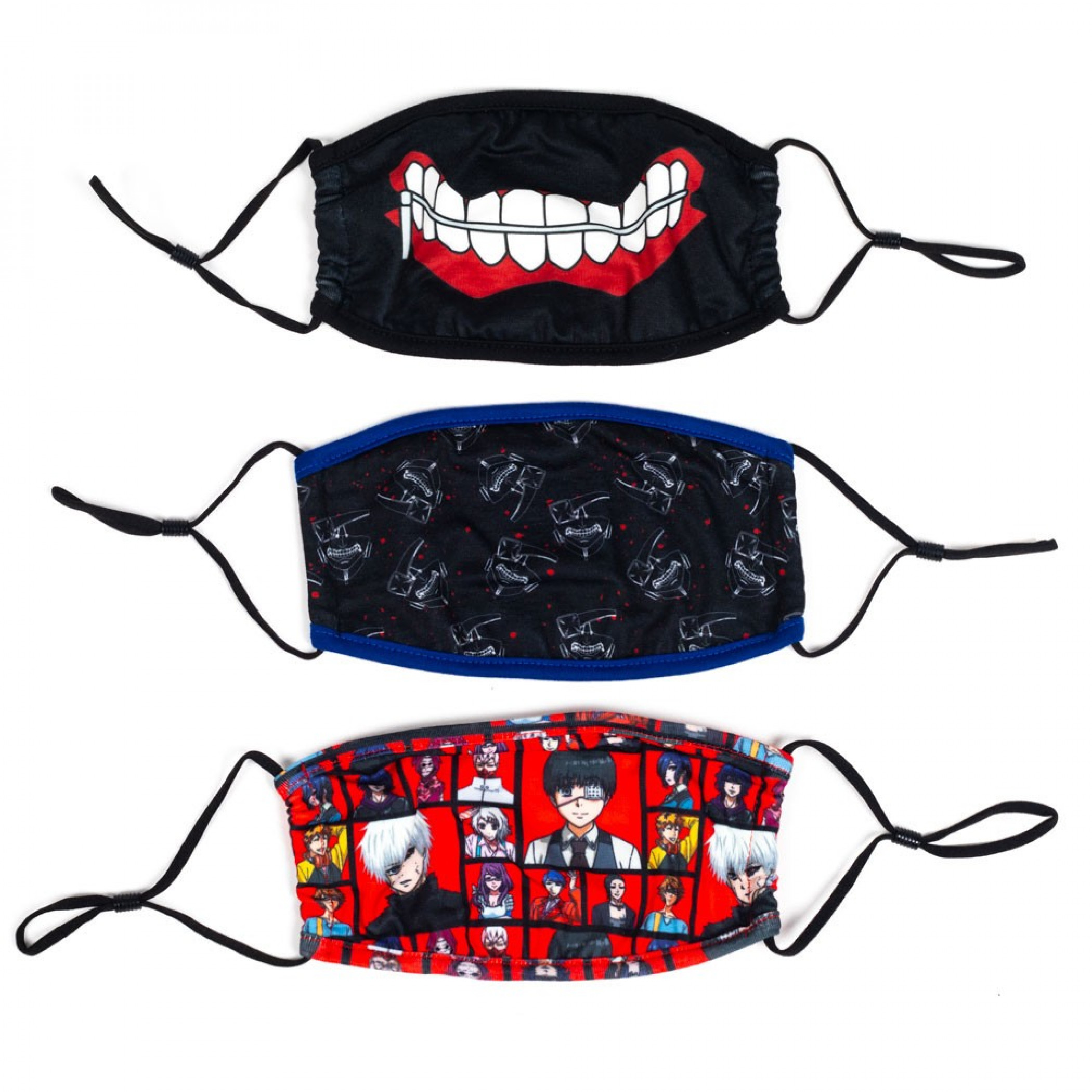 Tokyo Ghoul 3-Pack of Reusable Face Covers, Multi-Color