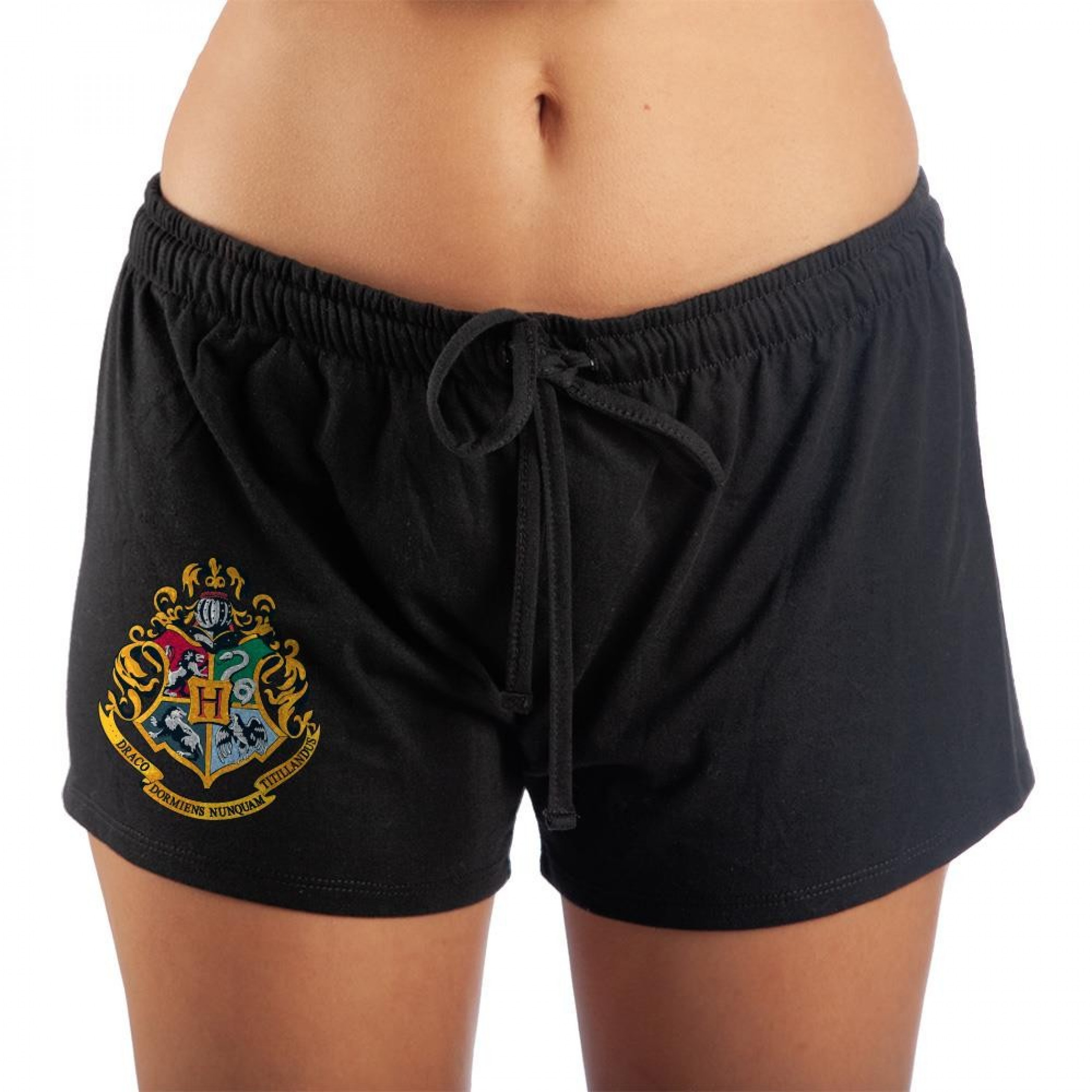 Harry Potter Hogwarts School Crest Sleep Shorts, Black