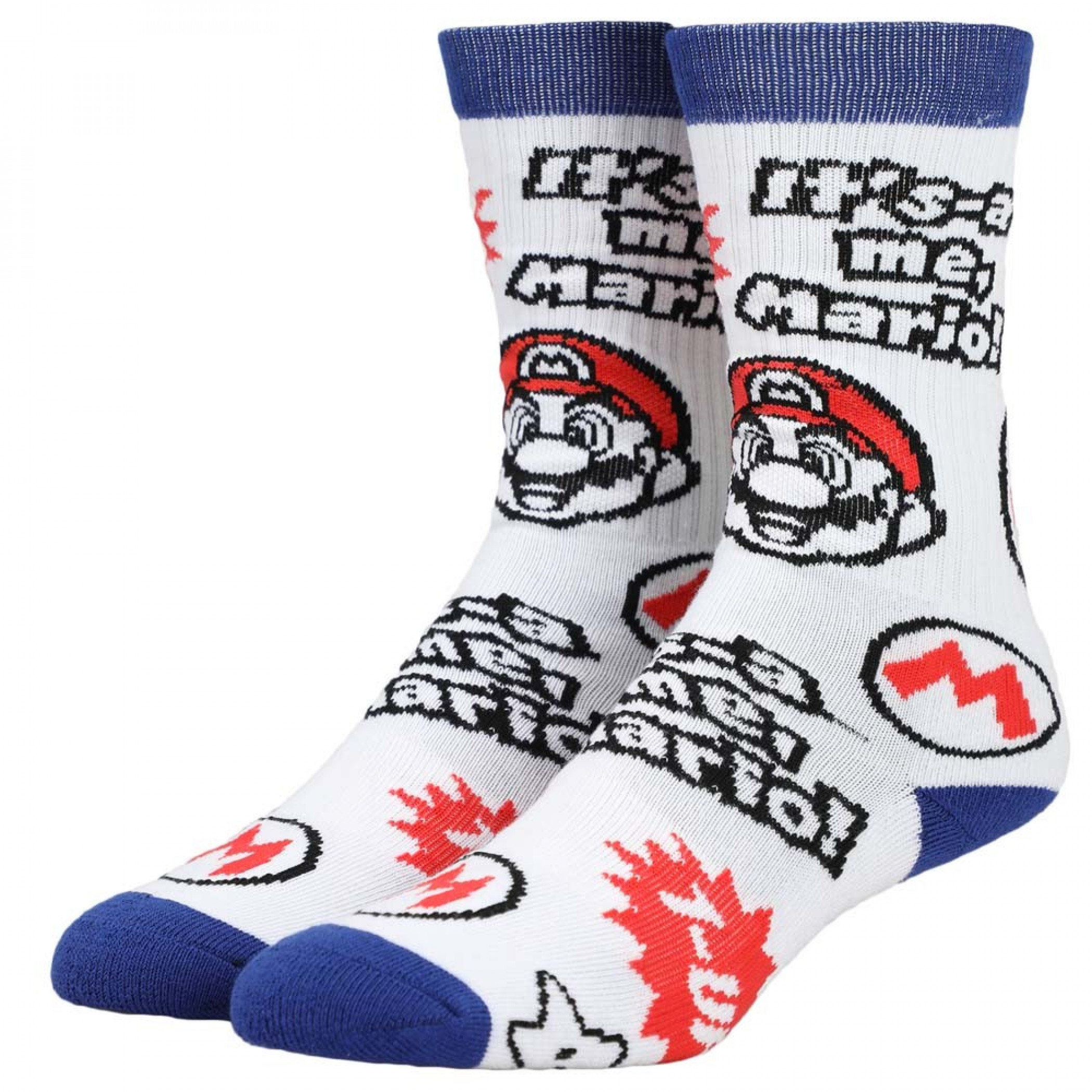 Super Mario Icon Toss Crew Socks, Multi-Color