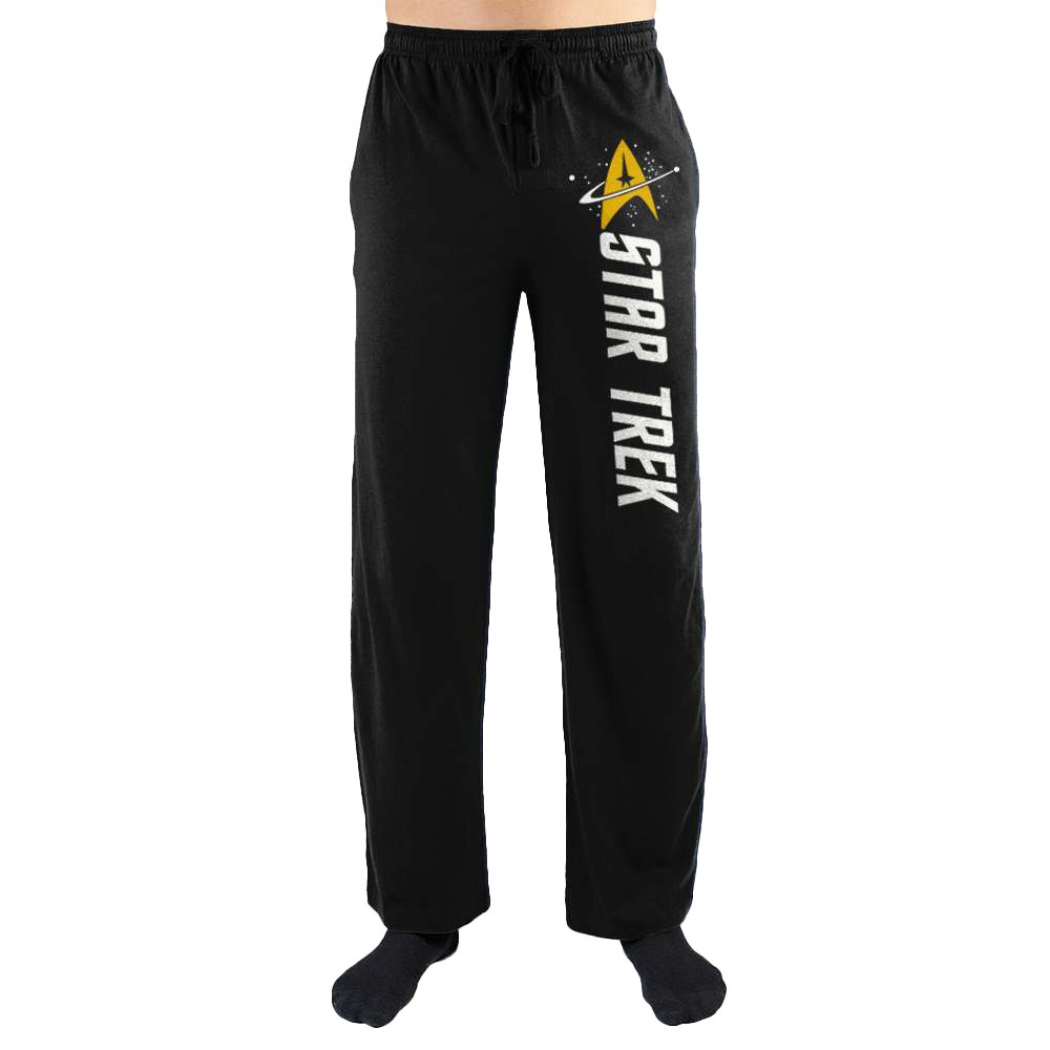 Star Trek Gold Emblem Pajama Sleep Pants, Black