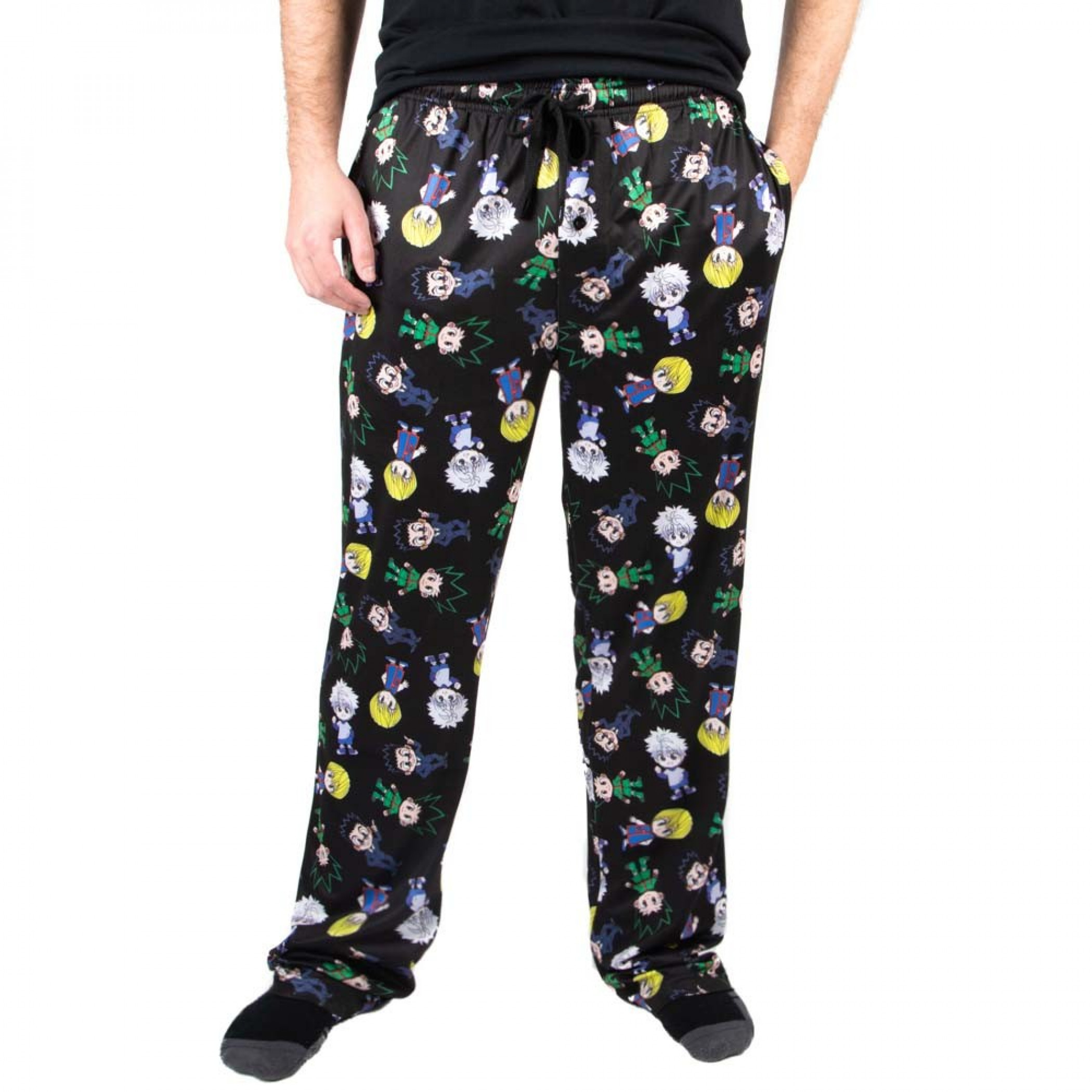 Hunter x Hunter Chibi Characters All Over Print Sleep Pants, Black