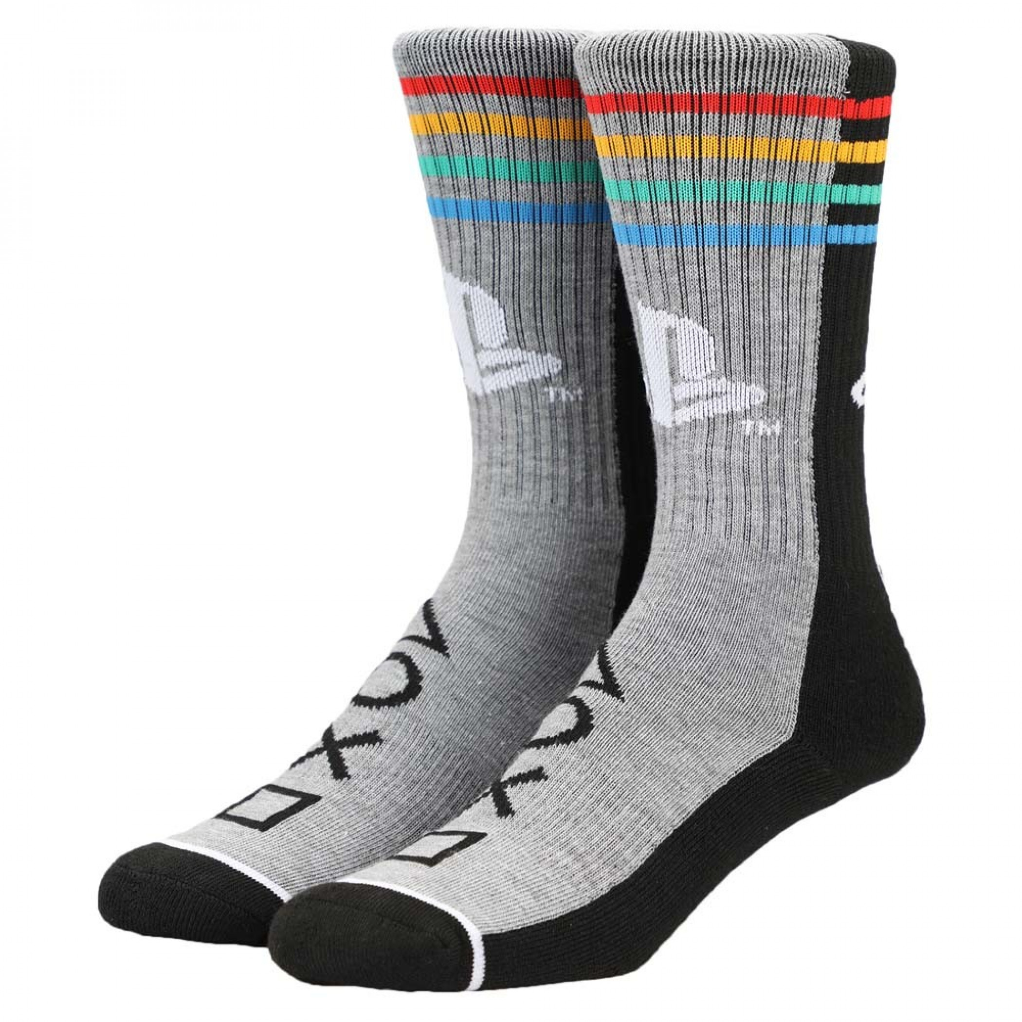 PlayStation Split Color Block Crew Socks, Multi-Color