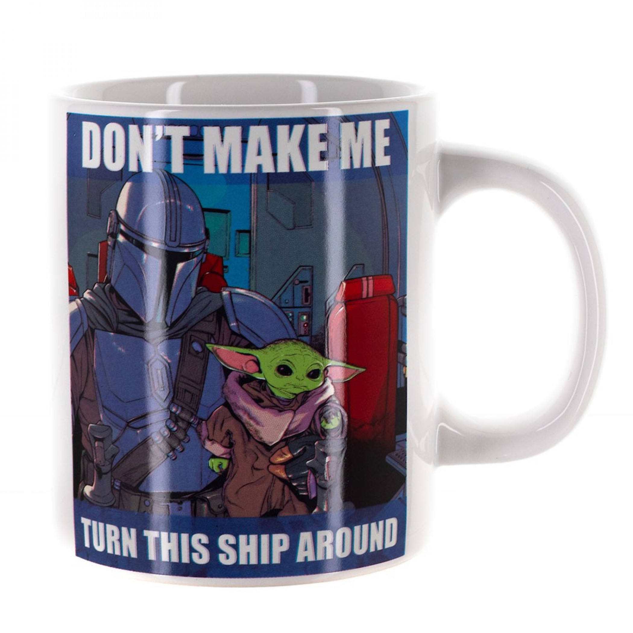 Star Wars The Mandalorian Grogu 'Don't Make Me' Meme 16oz Ceramic Mug, Multi-Color
