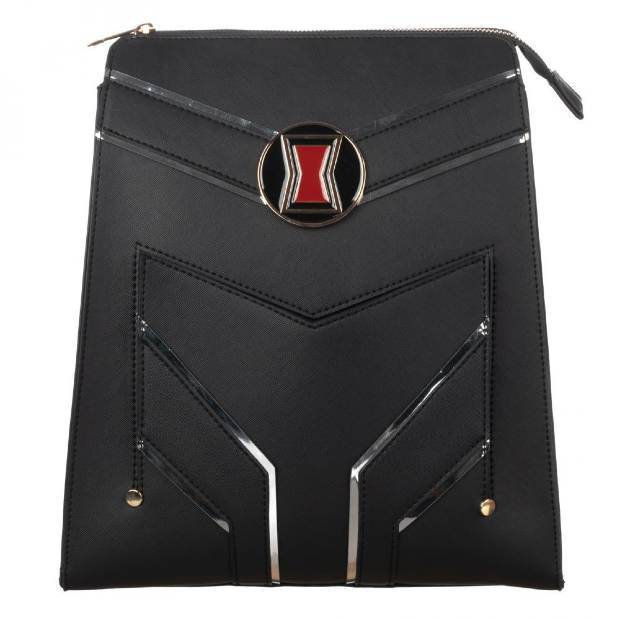 Black Widow Slim Faux Leather Mini Backpack, Black