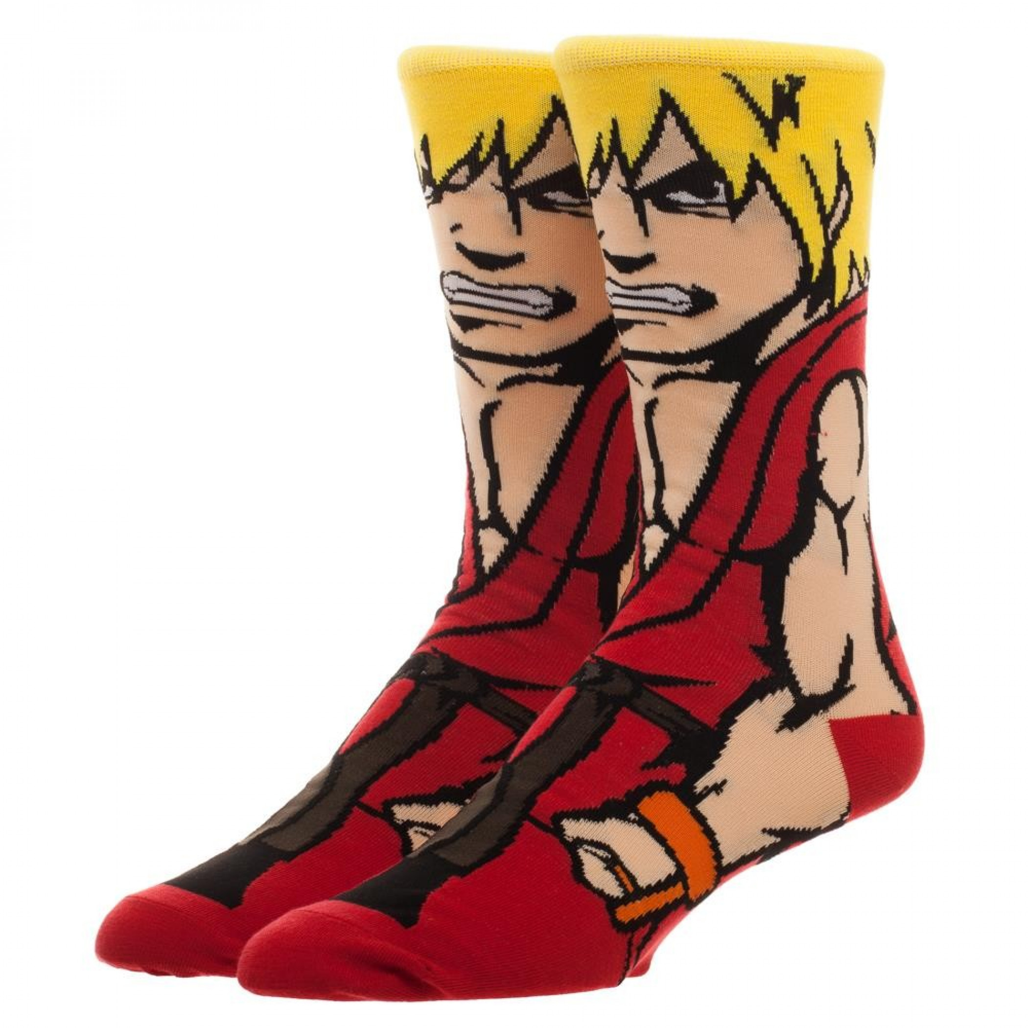 Street Fighter Ken 360 Character Crew Socks, Red