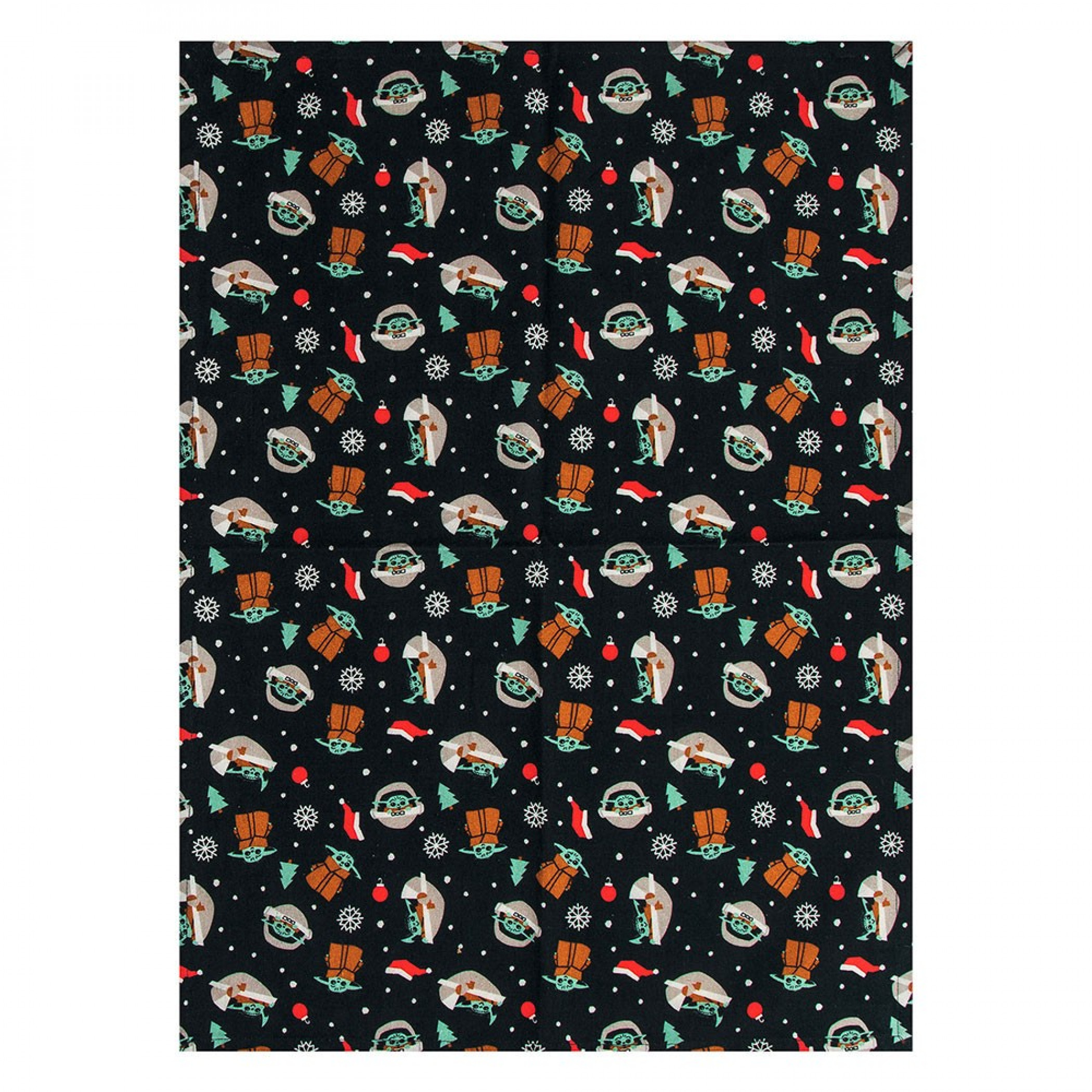 Star Wars The Mandalorian Repeating Grogu Holiday Tea Towel, White