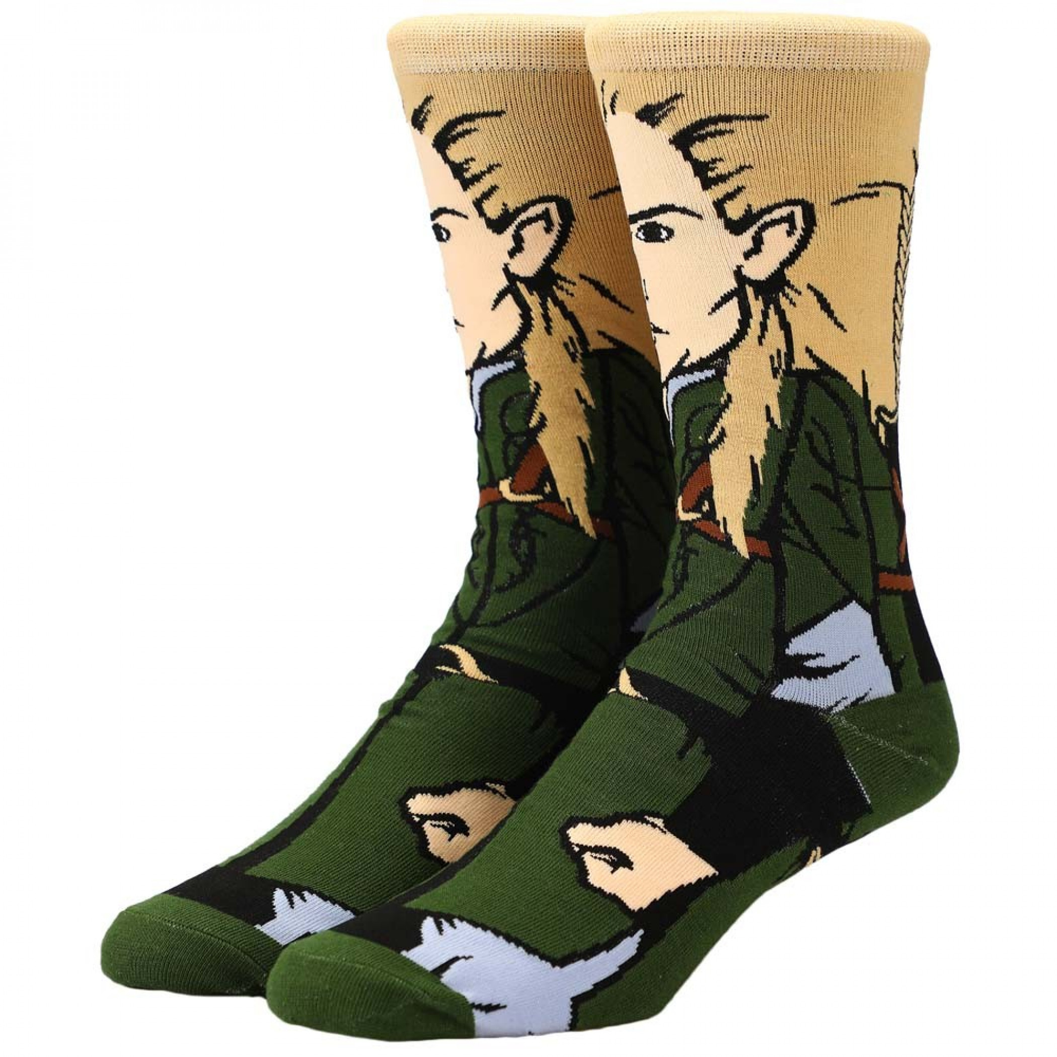 The Lord of the Rings Legolas 360 Character Crew Socks, Multi-Color