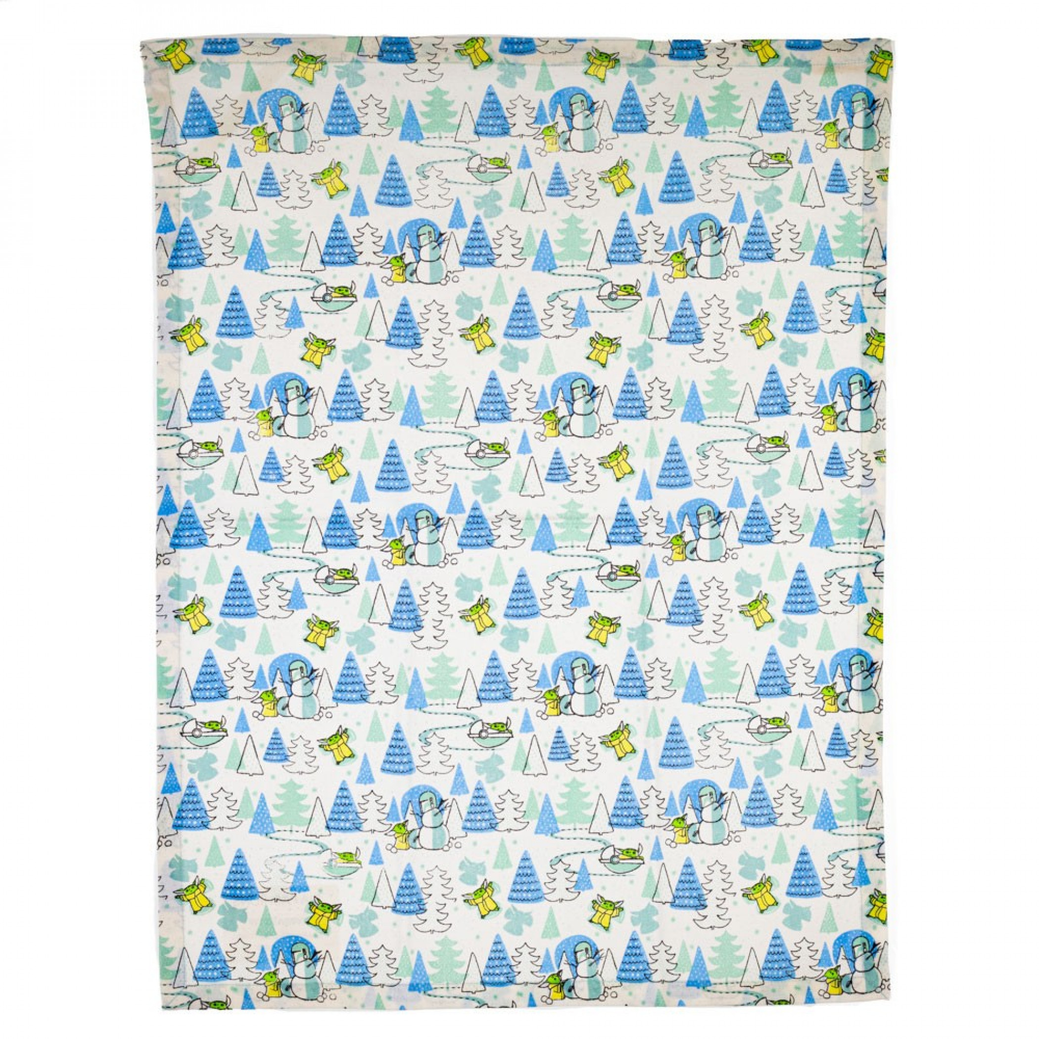 Star Wars Mandalorian The Child Character and Trees All Over Tea Towel, Multi-Color