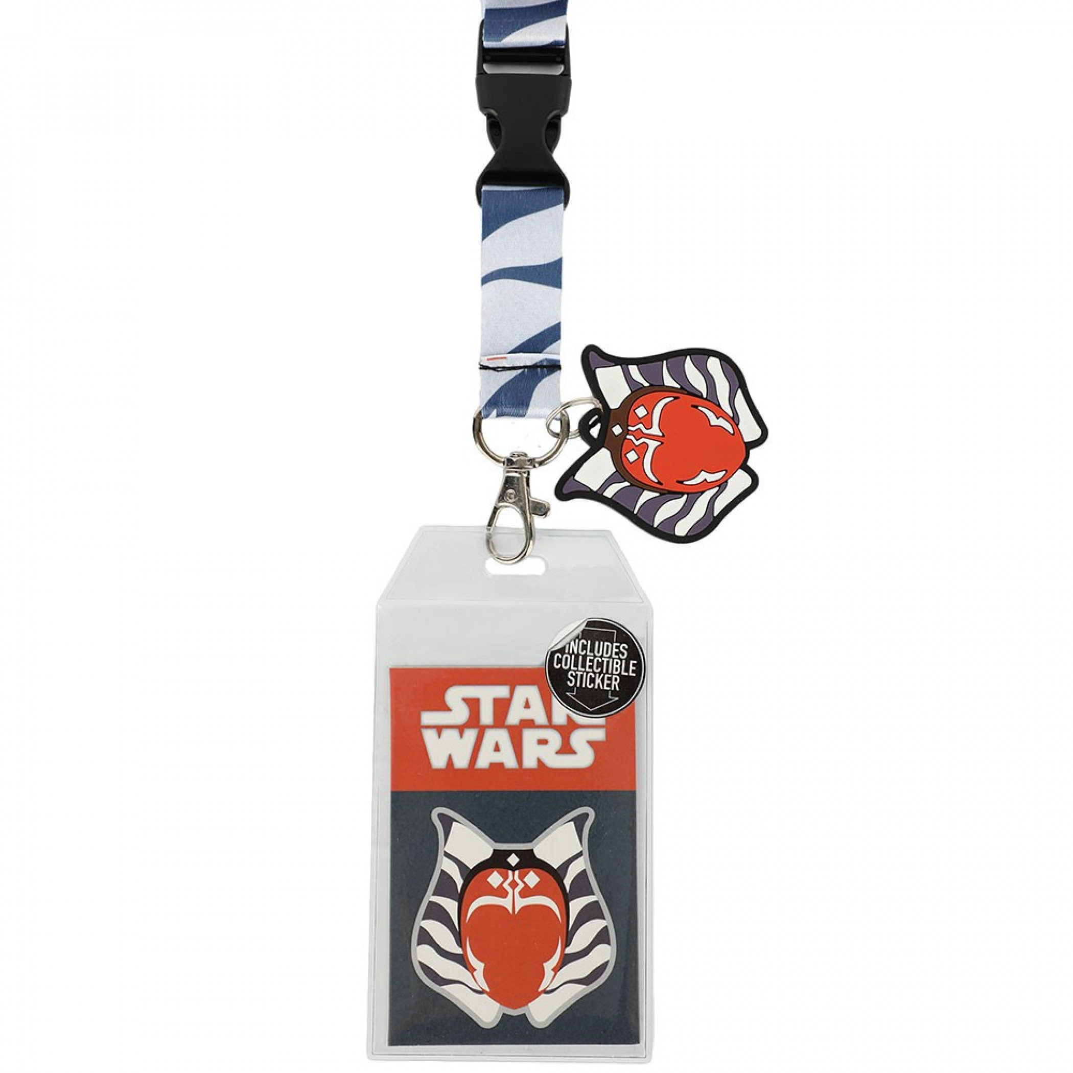 Star Wars Ahsoka Tano Lanyard With Charm and ID Holder, Multi-Color