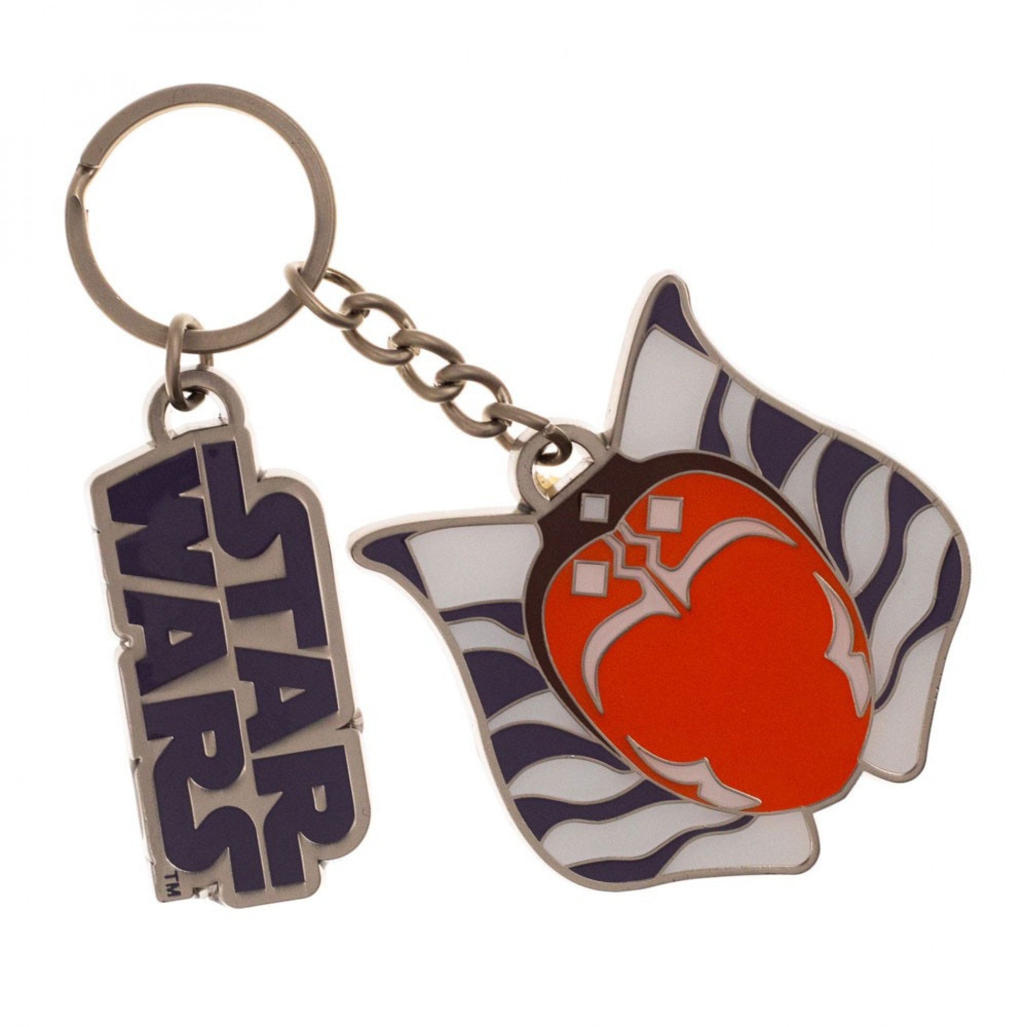 Star Wars Ahsoka Tano Keychain with Metal Charm, Multi-Color