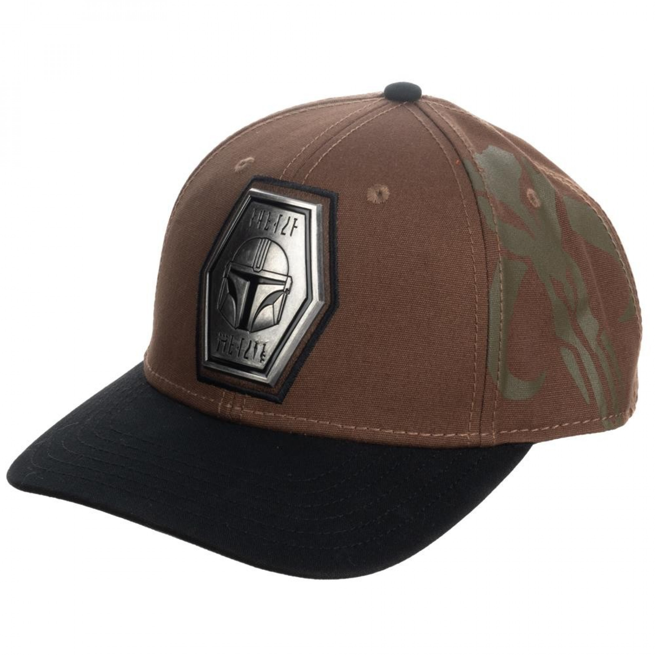 Star Wars The Mandalorian Pre-Curved Snapback Hat, Brown