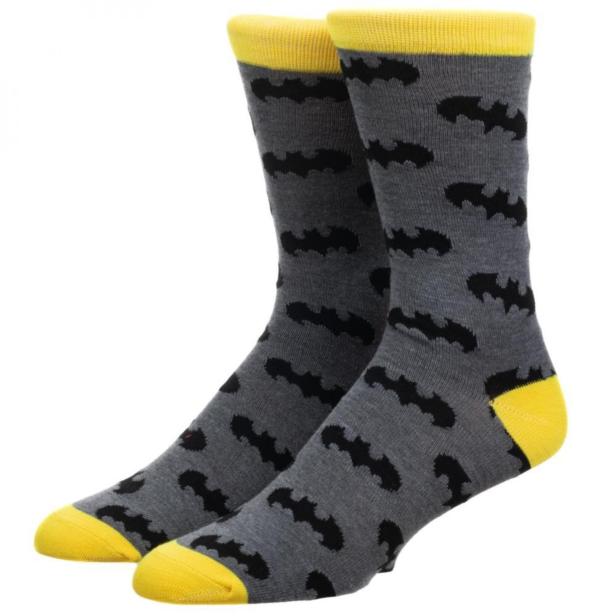 Batman Logo All Over Print Crew Sock, Grey