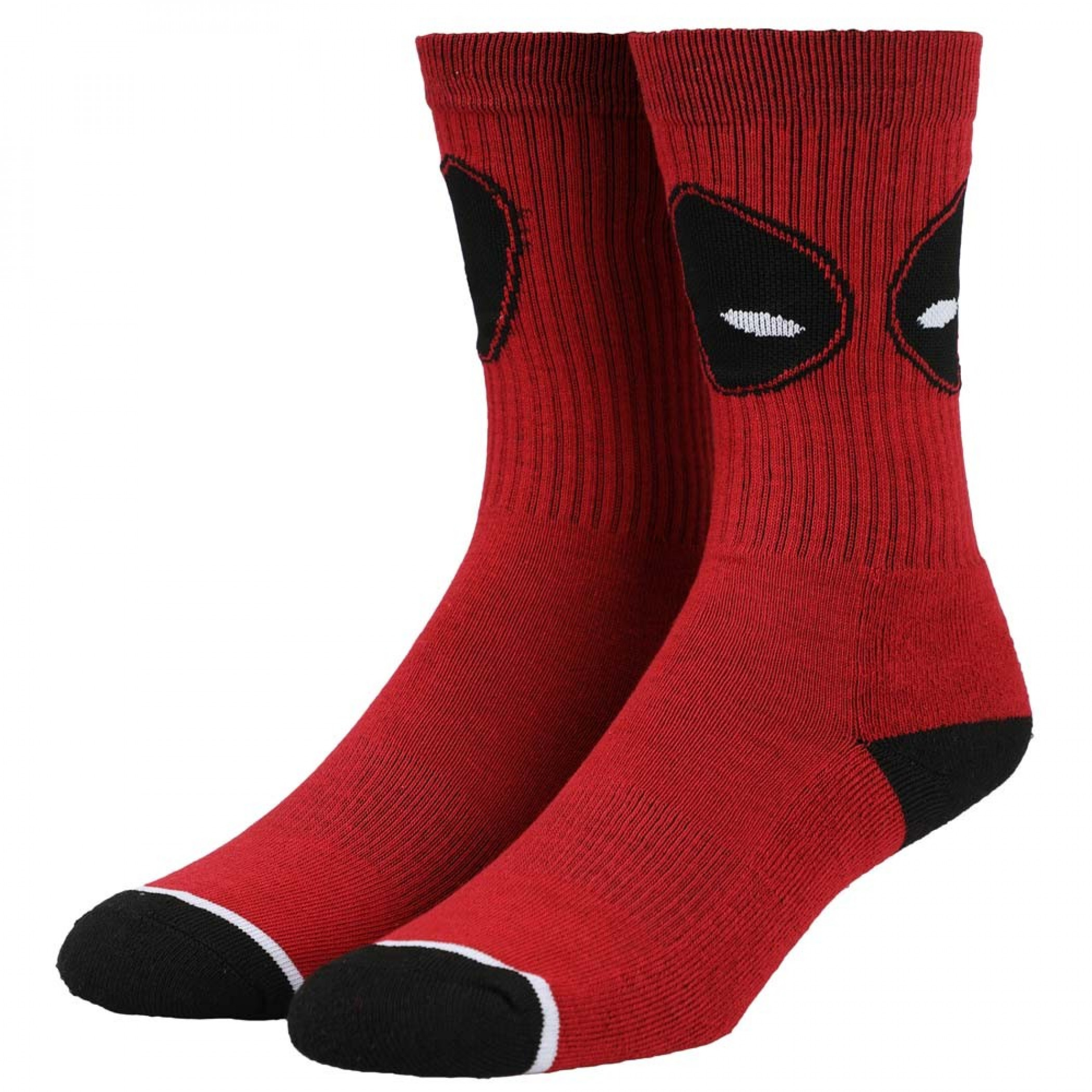 Marvel Deadpool Big Eyes Crew Socks, Red