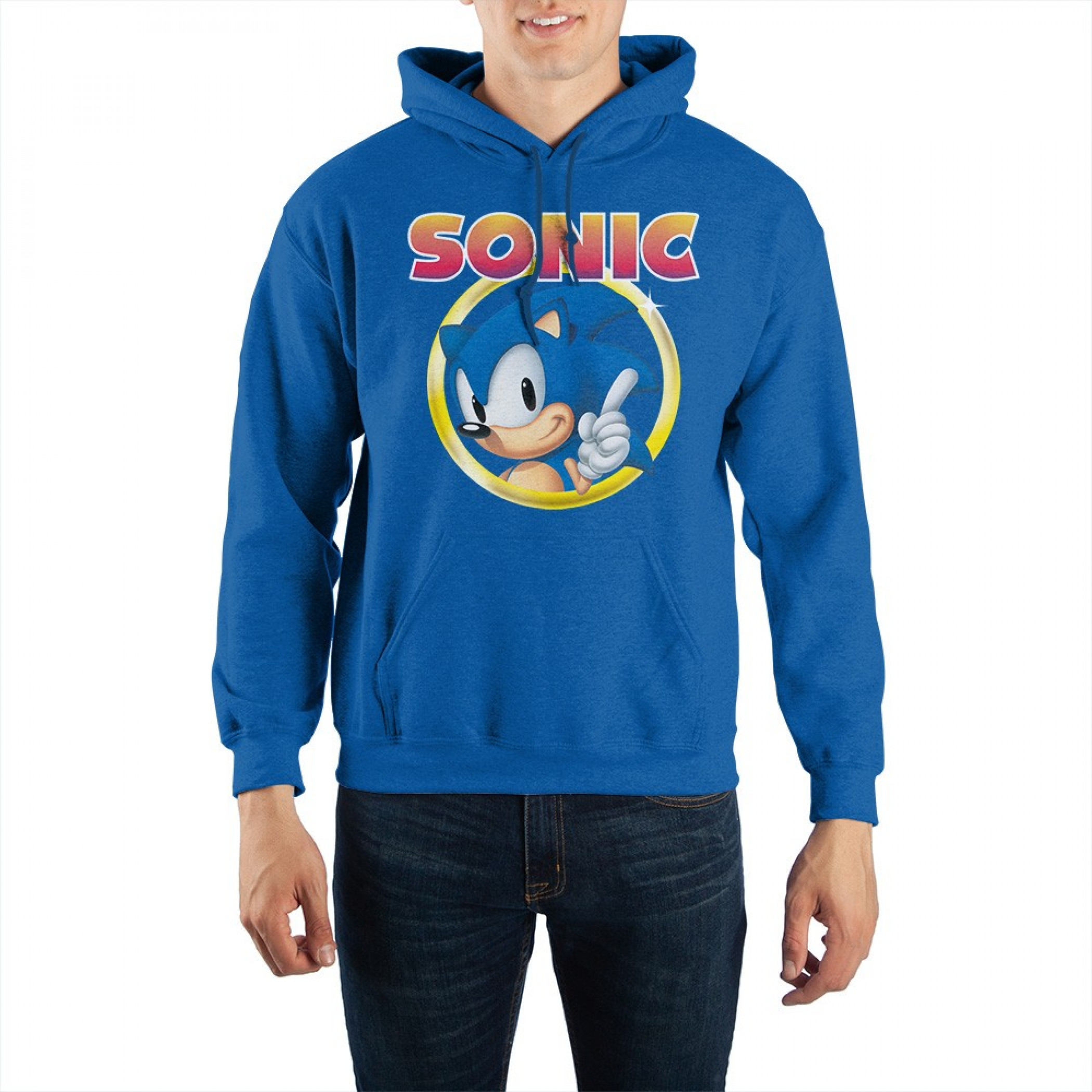 Sonic the Hedgehog Gold Ring Unisex Hoodie, Blue